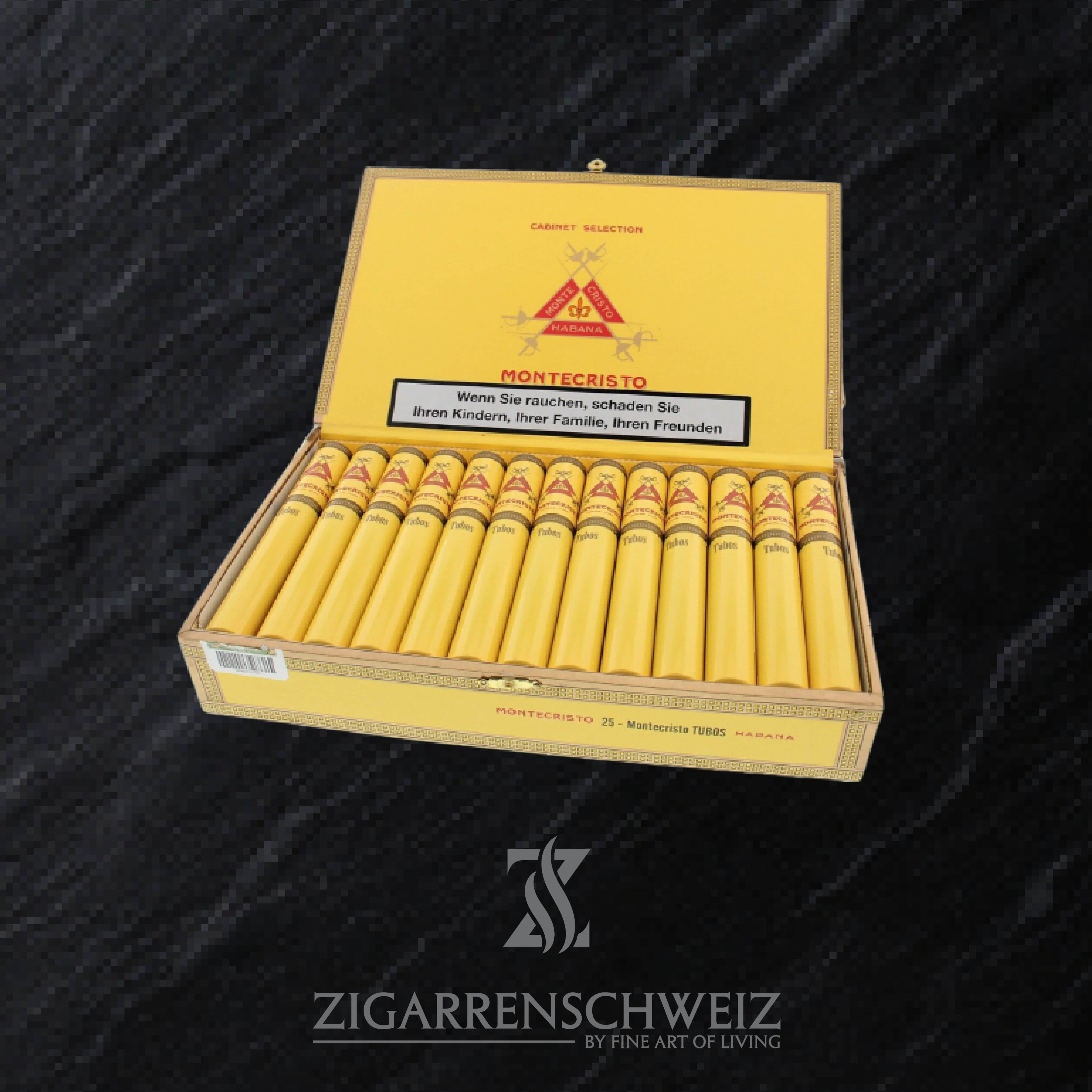 25er Kiste Montecristo Tubos Zigarren aus Kuba