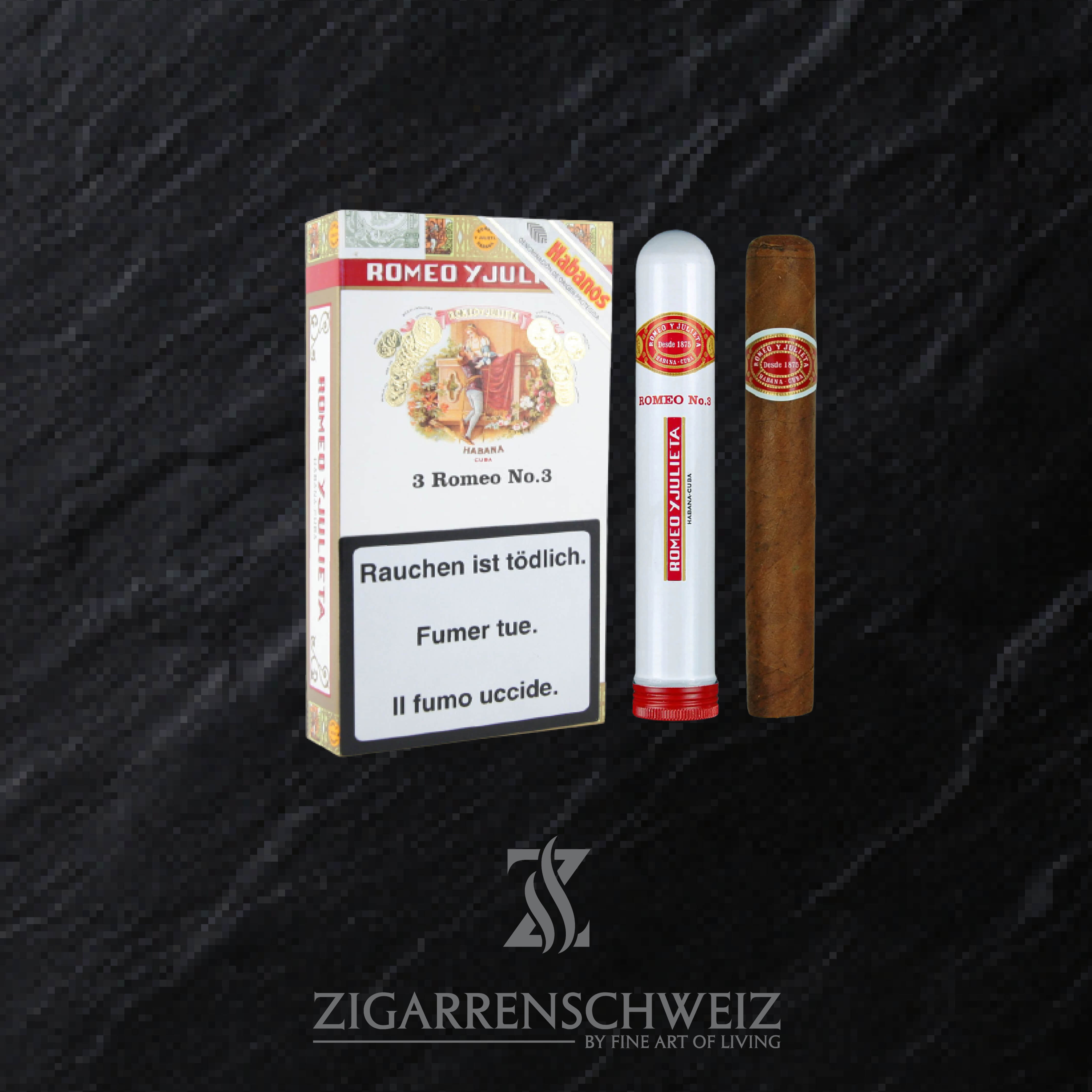 3er Schachtel Romeo y Julieta No 3 Tubo Zigarren