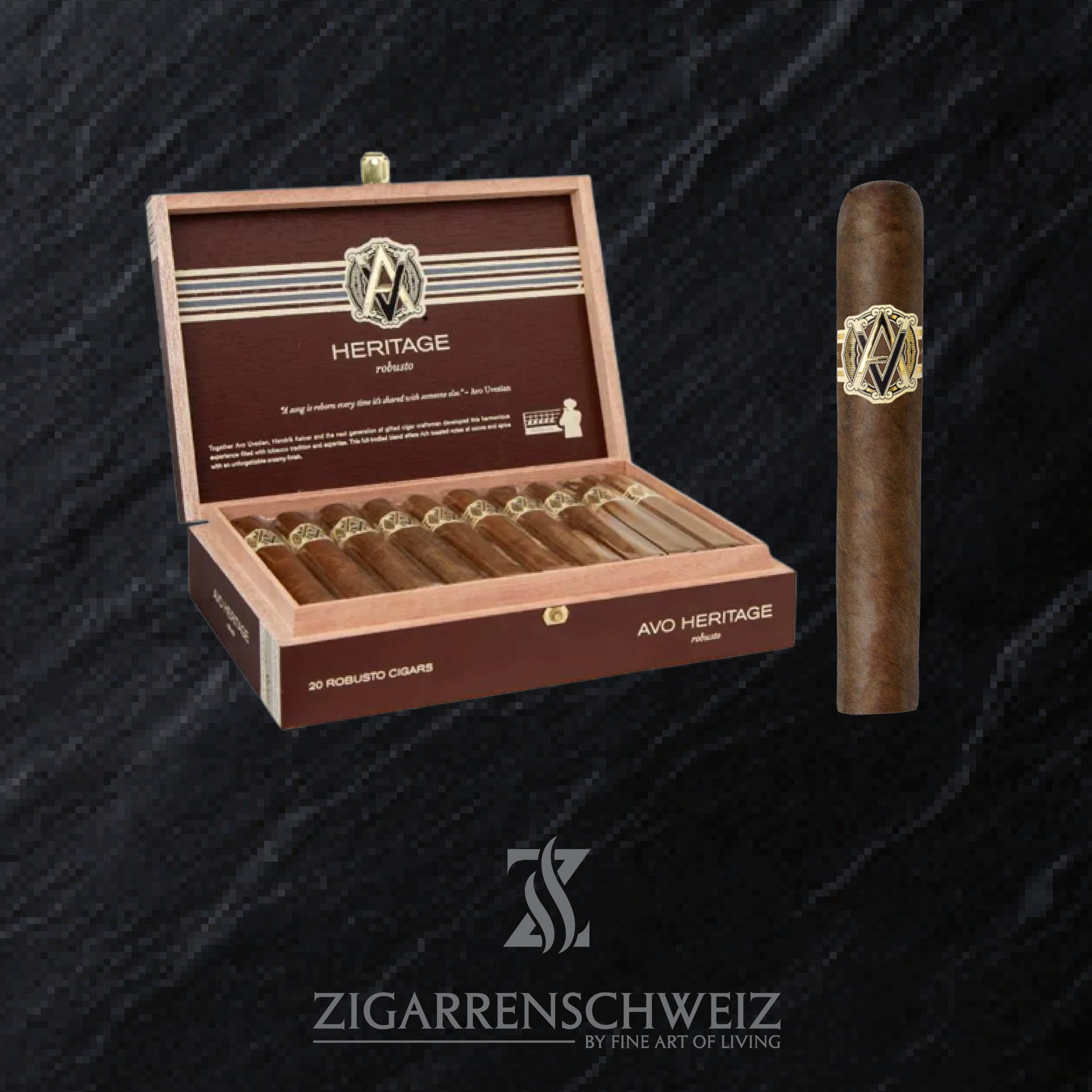 AVO Heritage Robusto Zigarren Kiste geöffnet