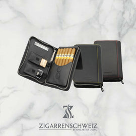 Adorini Zigarrenetui in schwarzem Echtleder für 7 Zigarren - Zigarrenschweiz Online Zigarren Boutique -