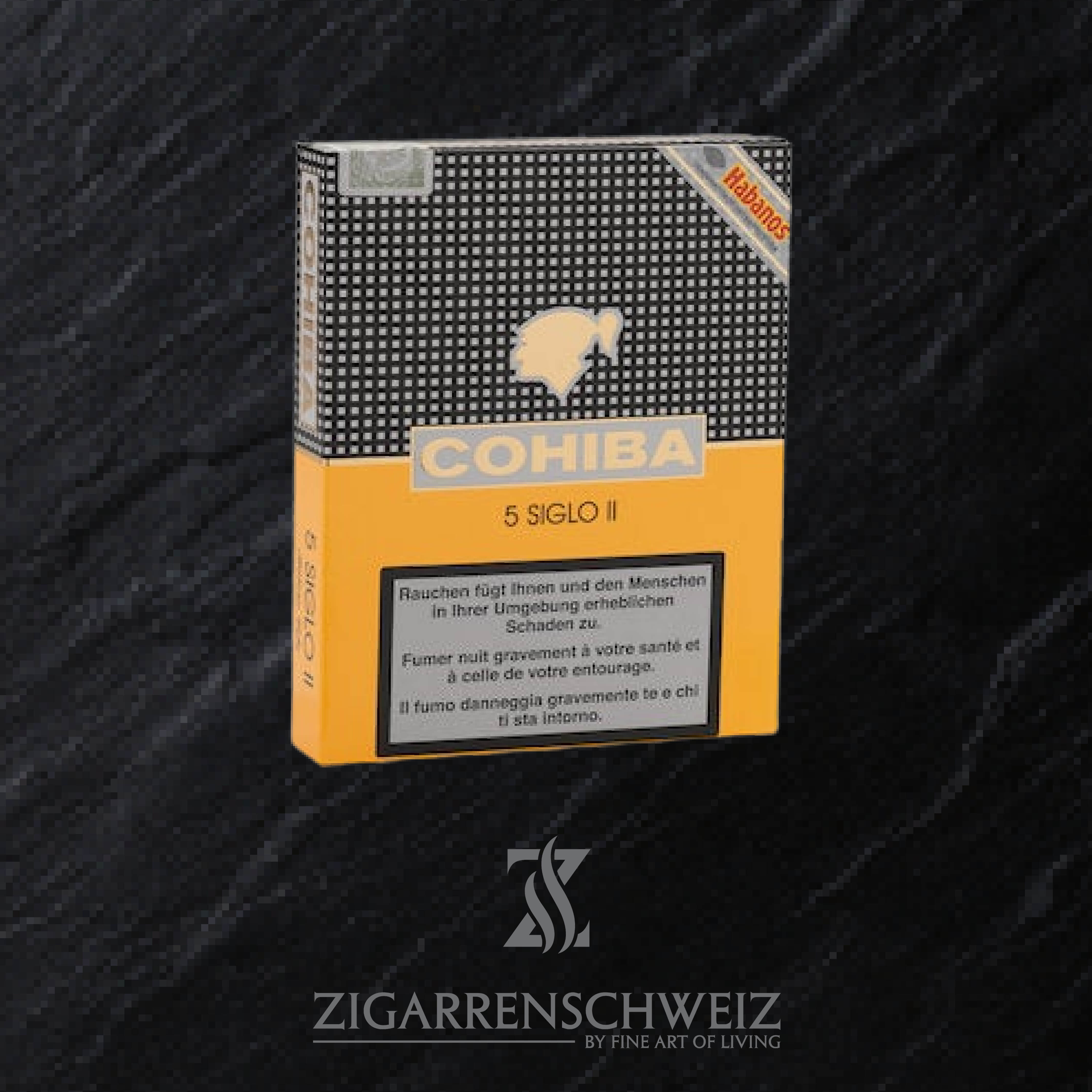 Cohiba Siglo II (2) Zigarre (Linea 1492) im Mareva (Petit Corona) Format - 5er Schachtel geschlossen