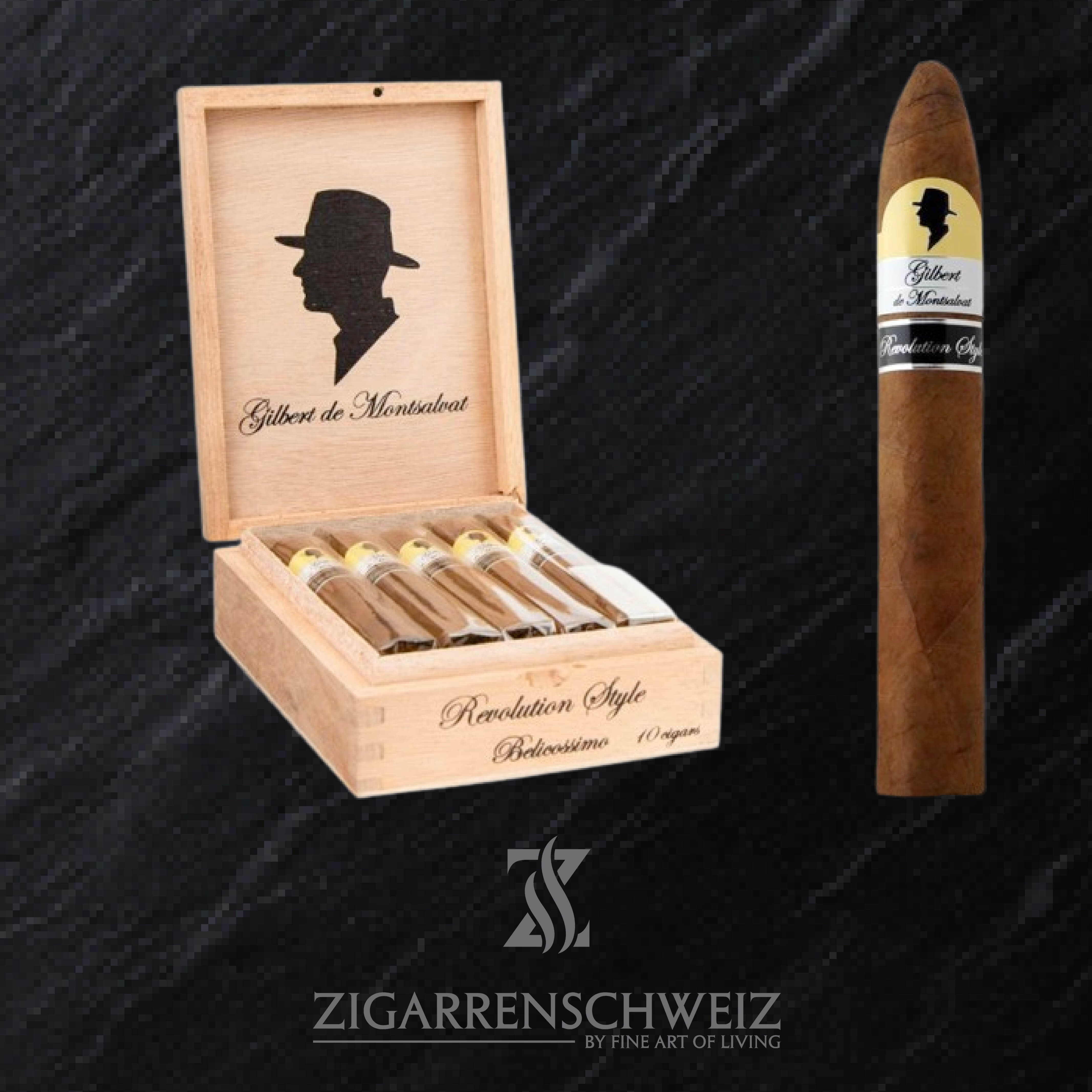 Gilbert de Montsalvat Revolution Style Belicolissimo Zigarrenkiste offen