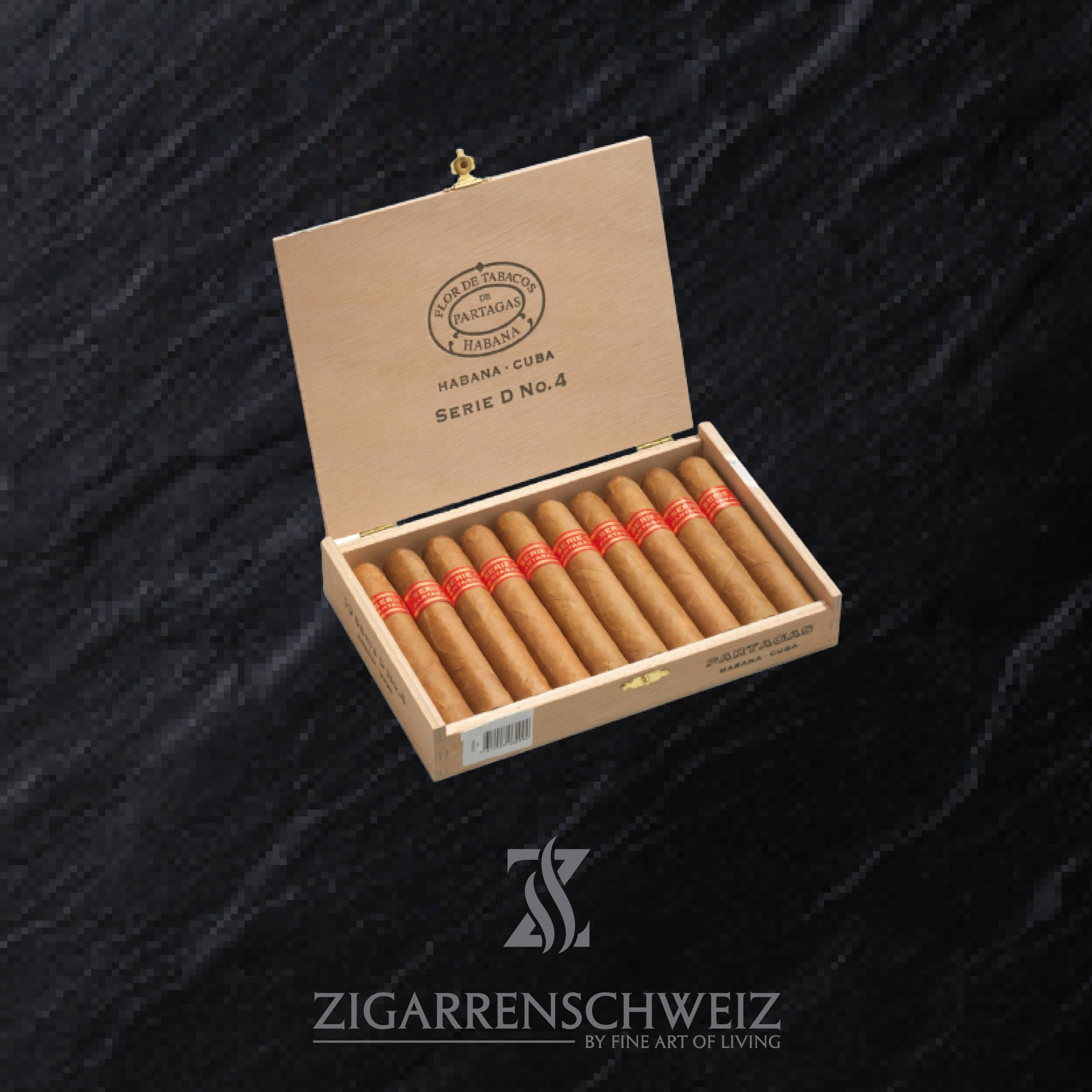 10er Kiste Partagas Serie D No. 4 Zigarren offen