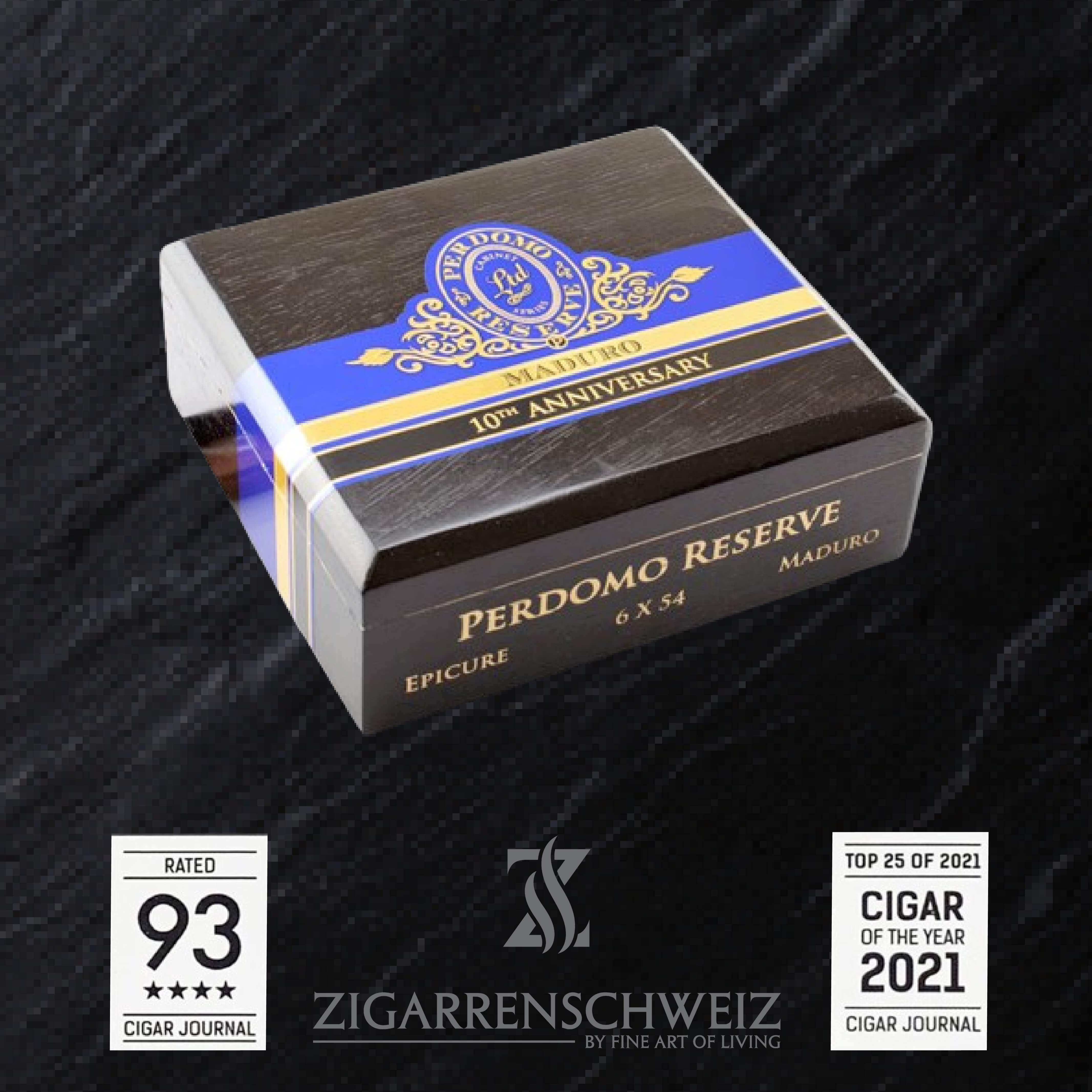 Perdomo Reserve 10th Anniversary Box-Pressed Epicure Zigarren Kiste geschlossen