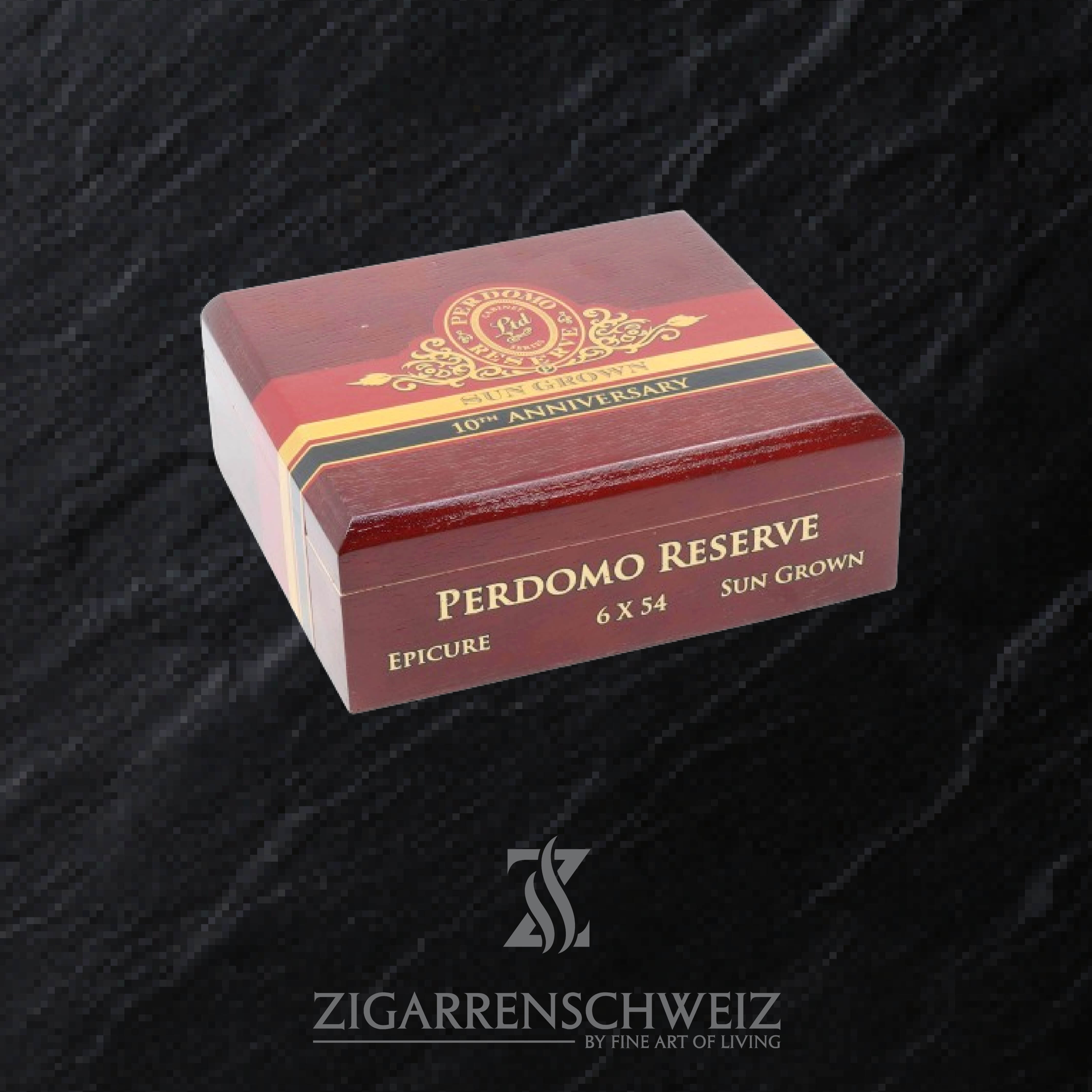 Perdomo Reserve 10th Anniversary Sun Grown Epicure Zigarren Kiste geschlossen