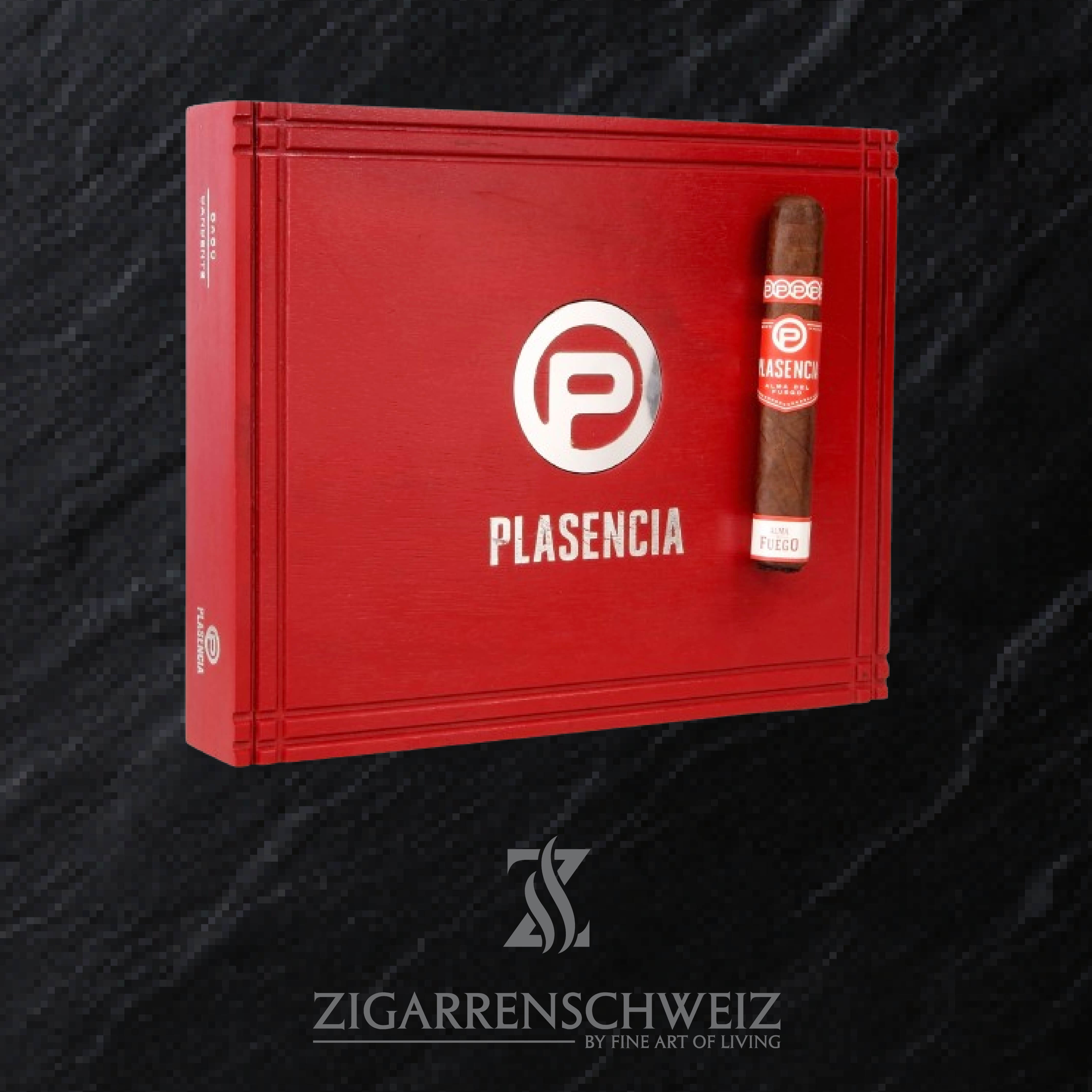 geschlossene Kiste Plasencia Alma del Fuego Candente Zigarren im Robusto Format