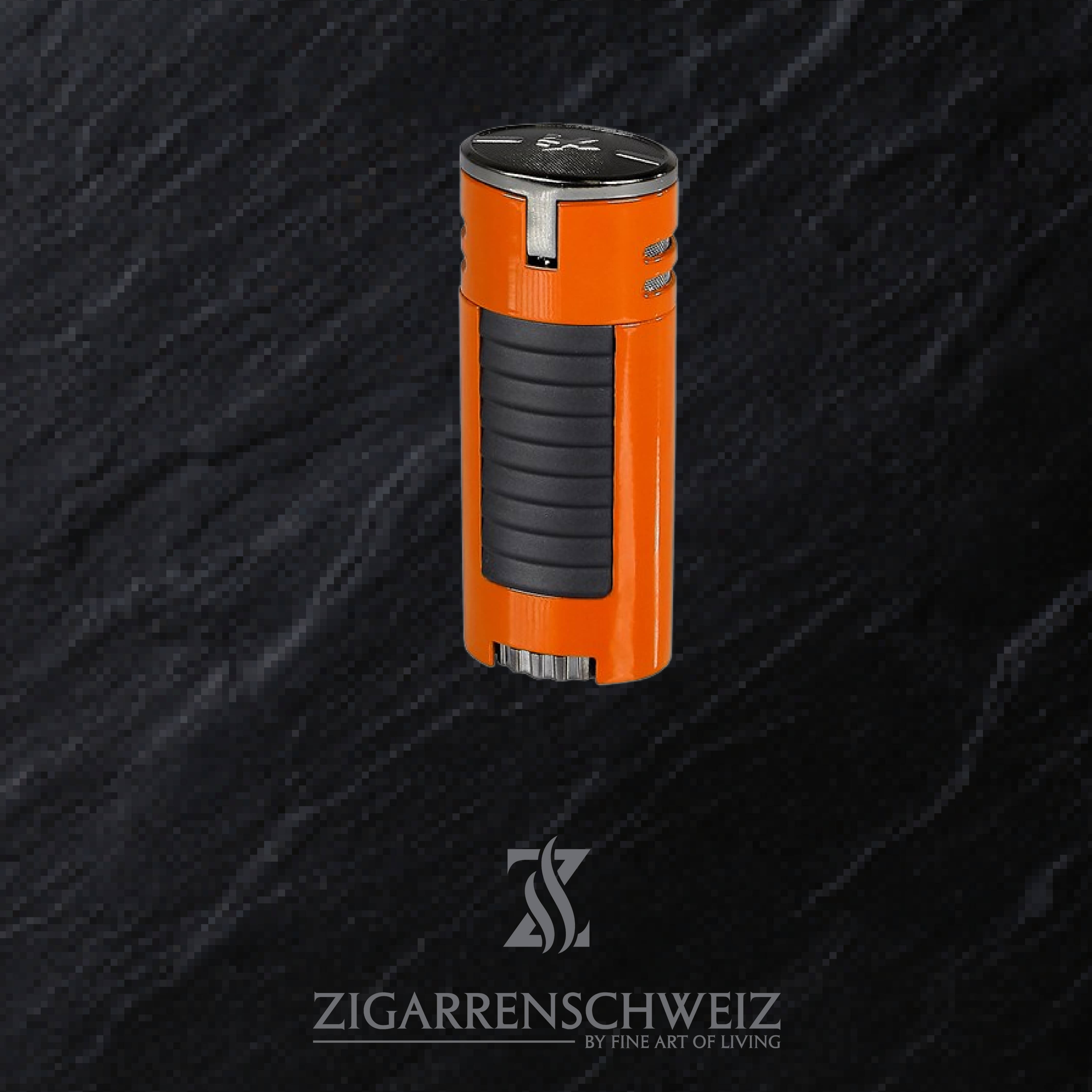 Xikar HP4 Jet Flame Butan Gas Zigarren Feuerzeug für Zigarren / Deckel geschlossen / Farbe: Orange