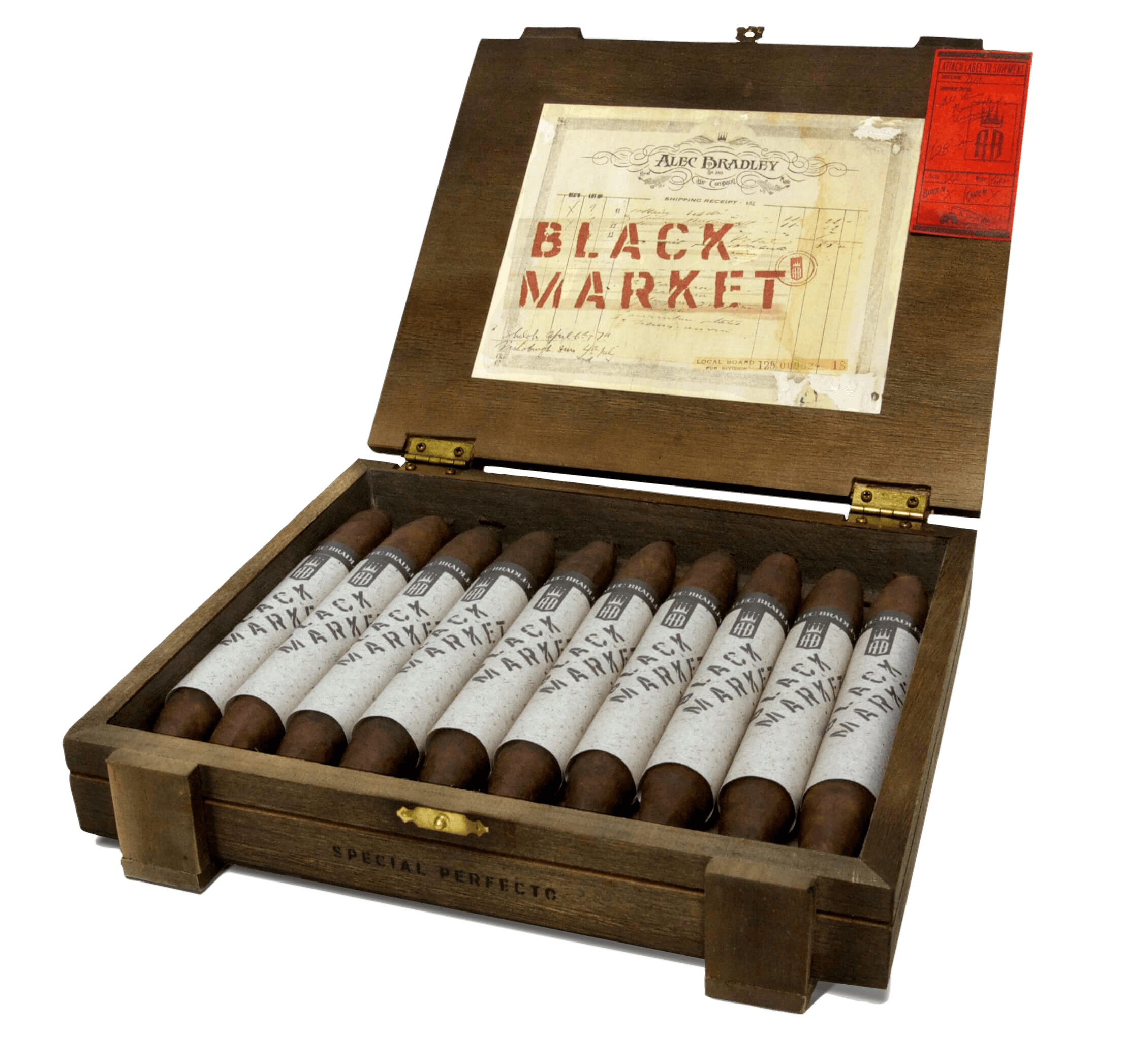 Alec Bradley Black Market Perfecto, 25er Zigarren Kiste geöffnet