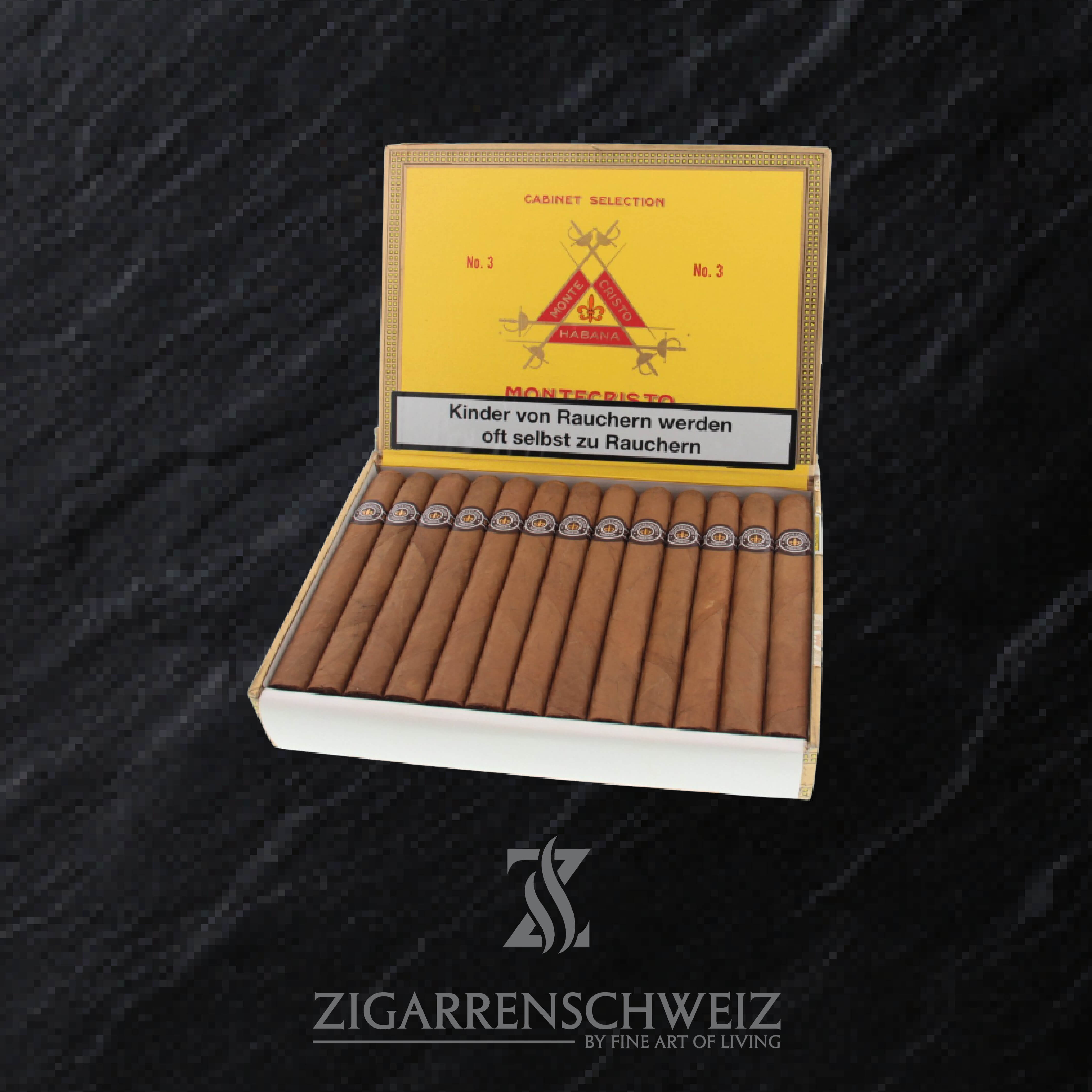 25er Kiste Montecristo No 3 Zigarren aus Kuba