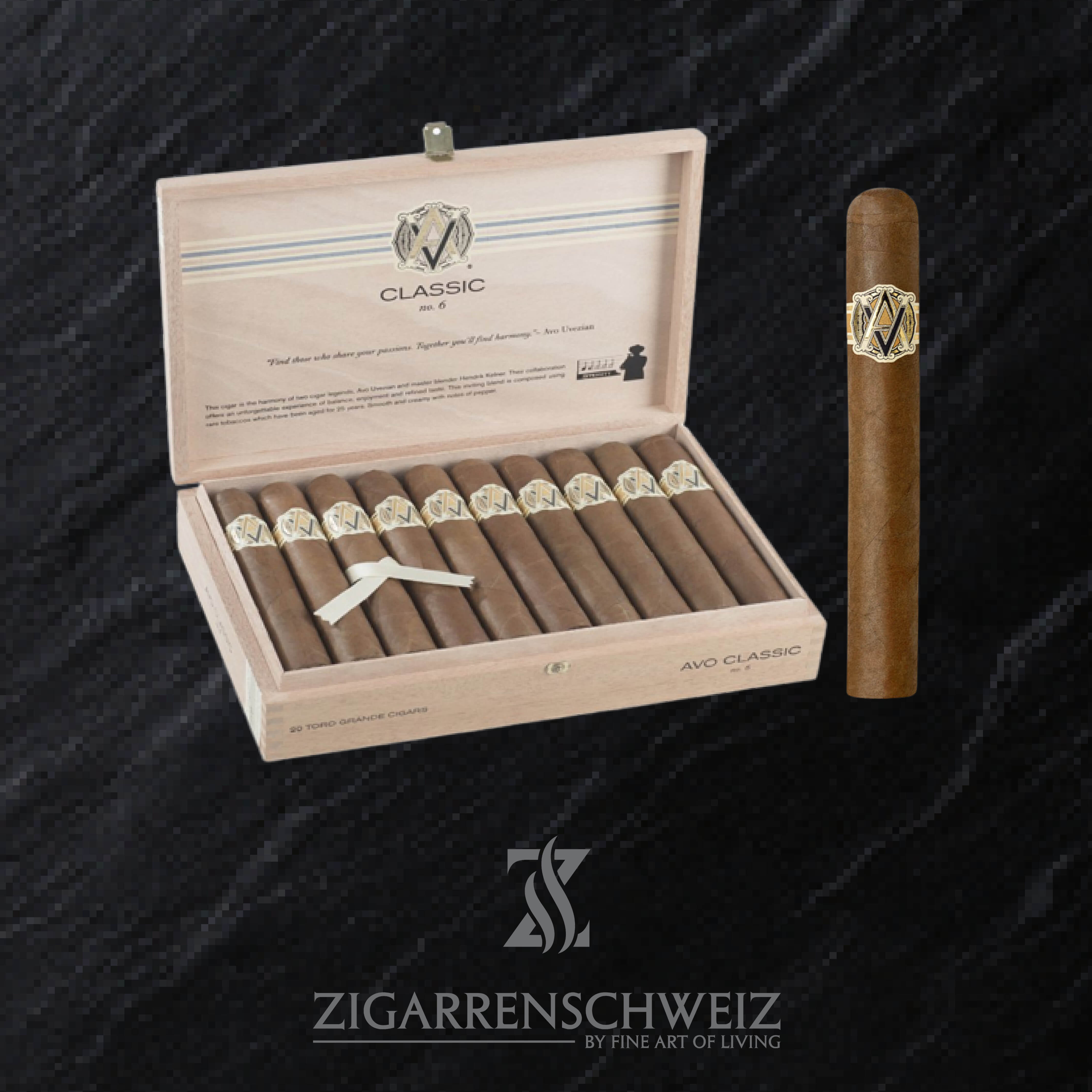 AVO Classic No. 6 Toro Grande Zigarren Kiste offen