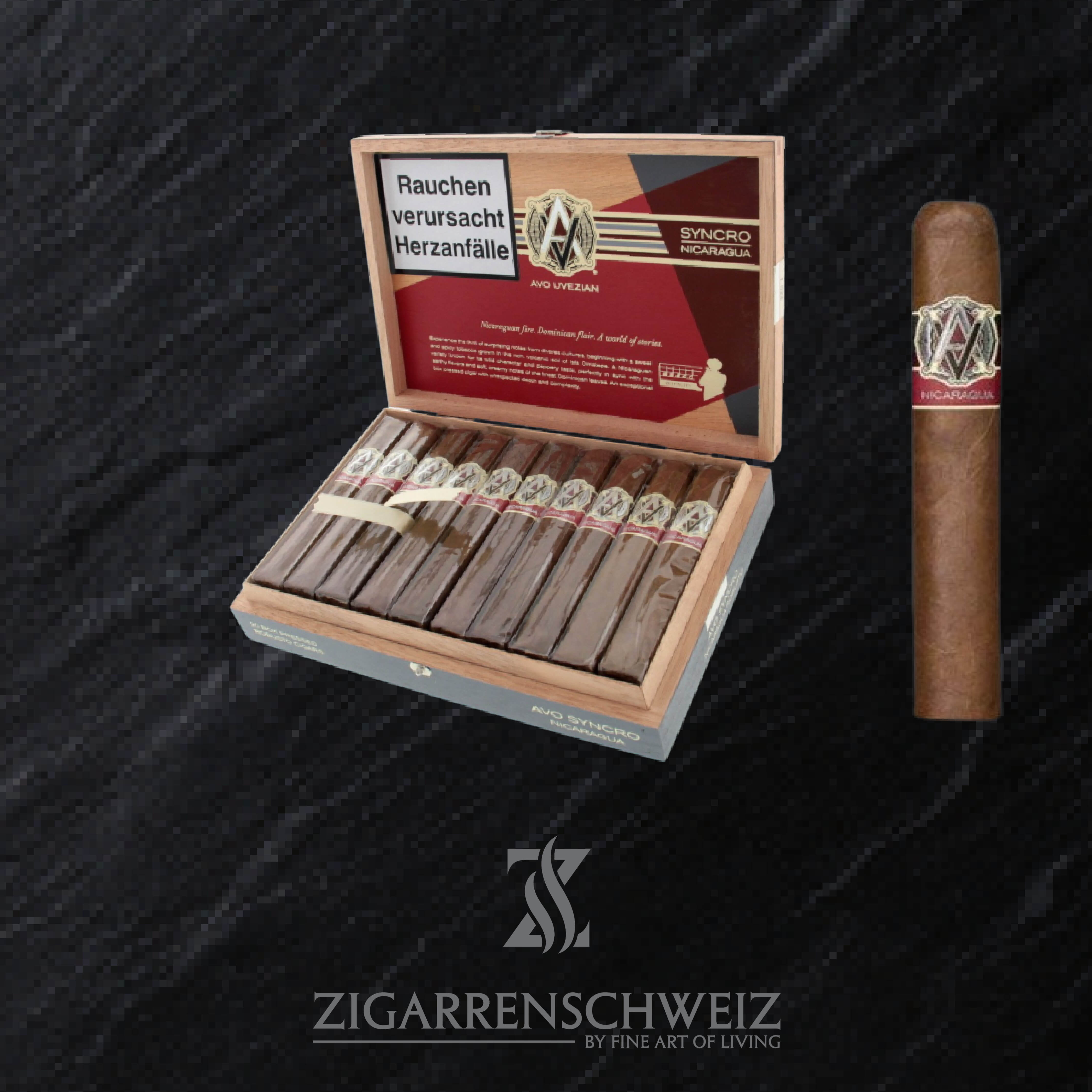 AVO Syncro Nicaragua Robusto Zigarren Kiste offen