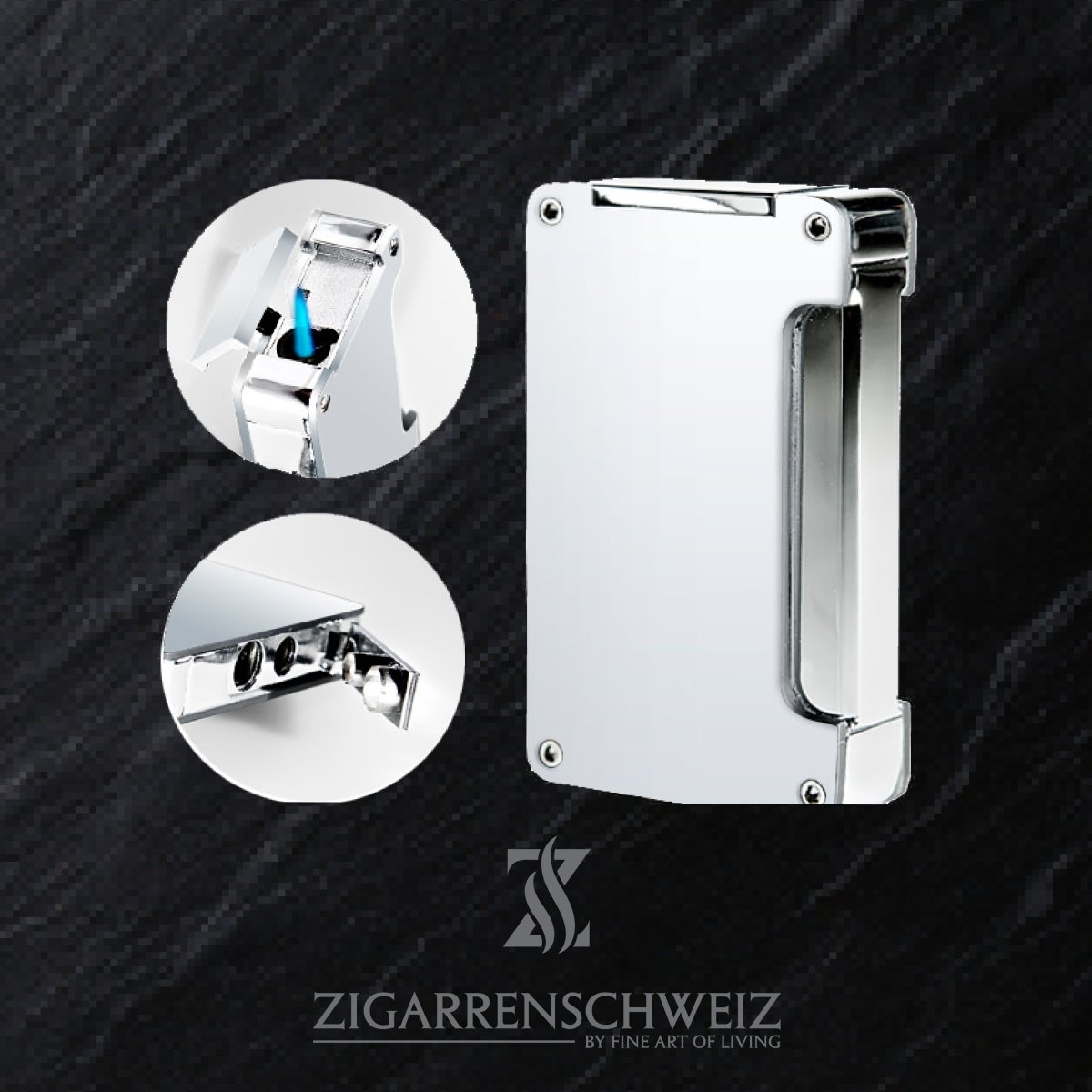 Adorini Jet - Flame Feuerzeug mit Doppel Zigarrenbohrer (Puncher) - Zigarrenschweiz Online Zigarren Boutique - 