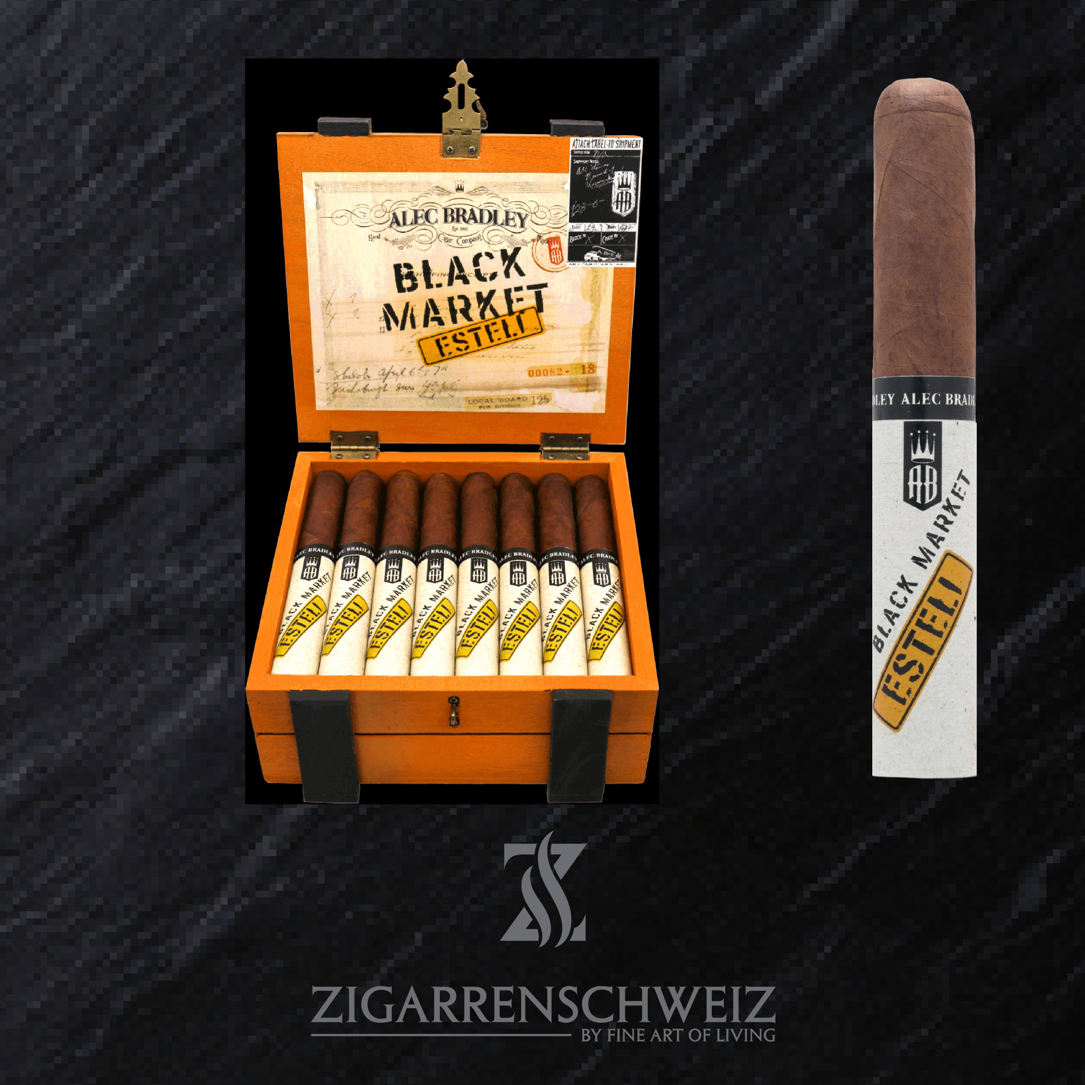 Alec Bradley Black Market Esteli Gordo Zigarren Kiste offen