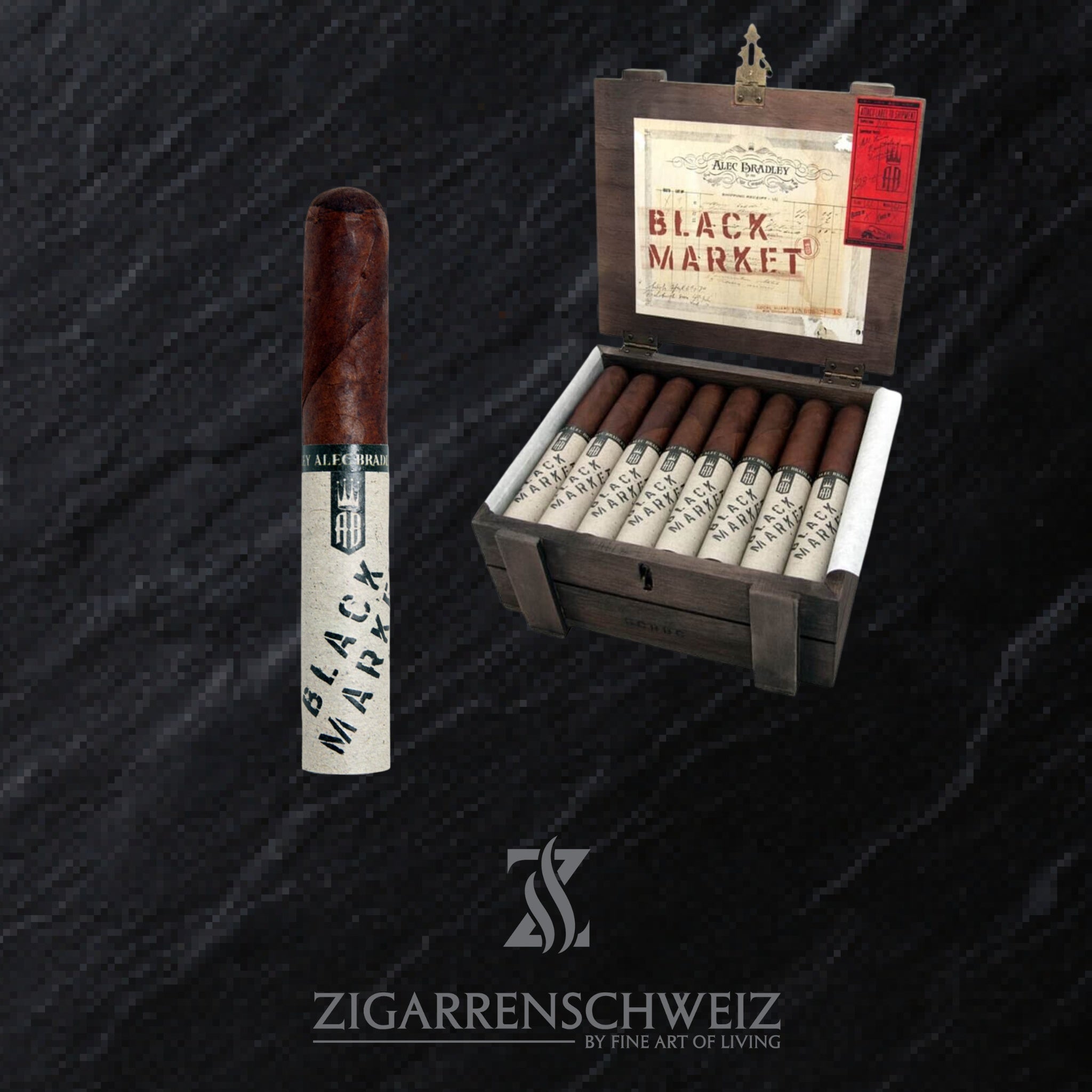 Alec Bradley Black Market Robusto Zigarren Kiste offen