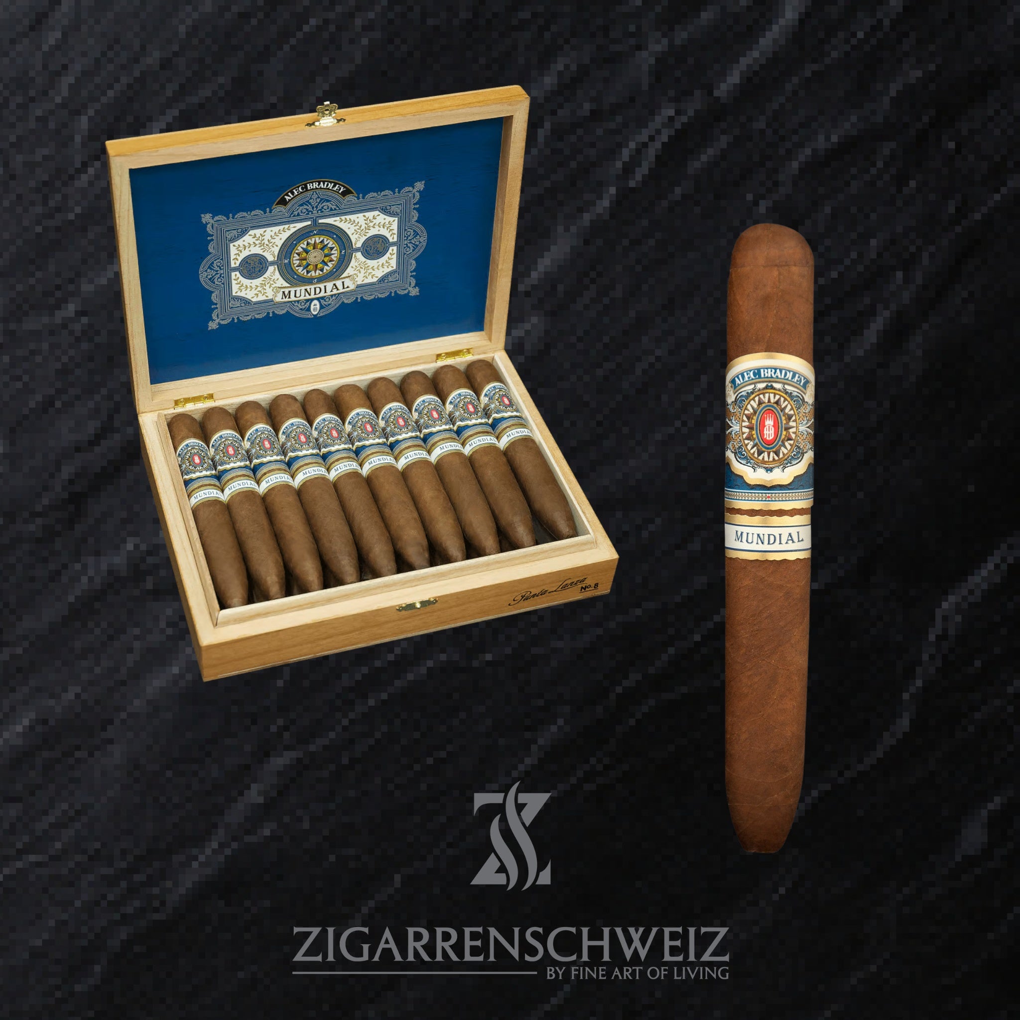 offene Kiste Alec Bradley Mundial Punto Lanza No. 8 Zigarren im Perfecto Format