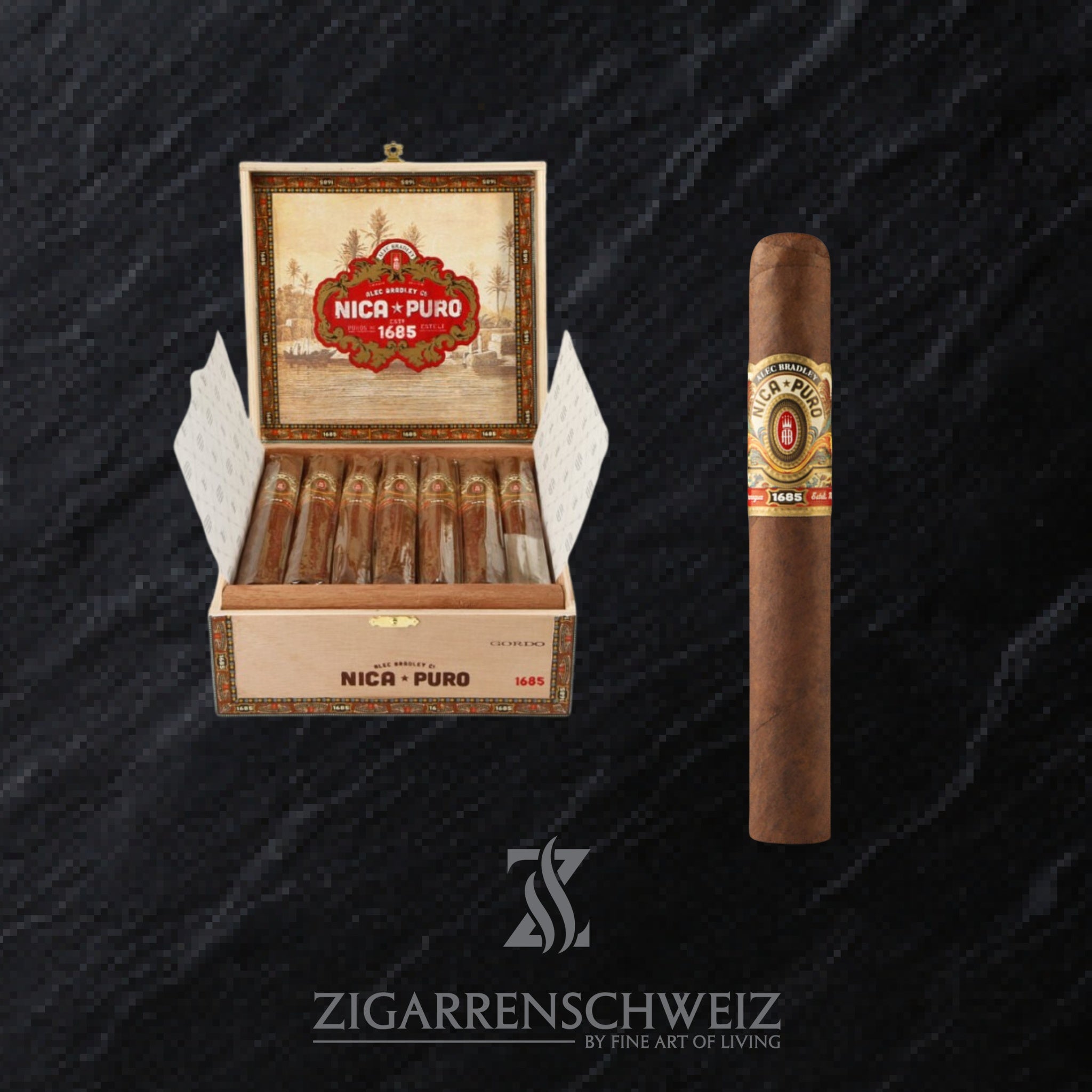 offene Kiste Alec Bradley Nica Puro Zigarren im Gordo Format