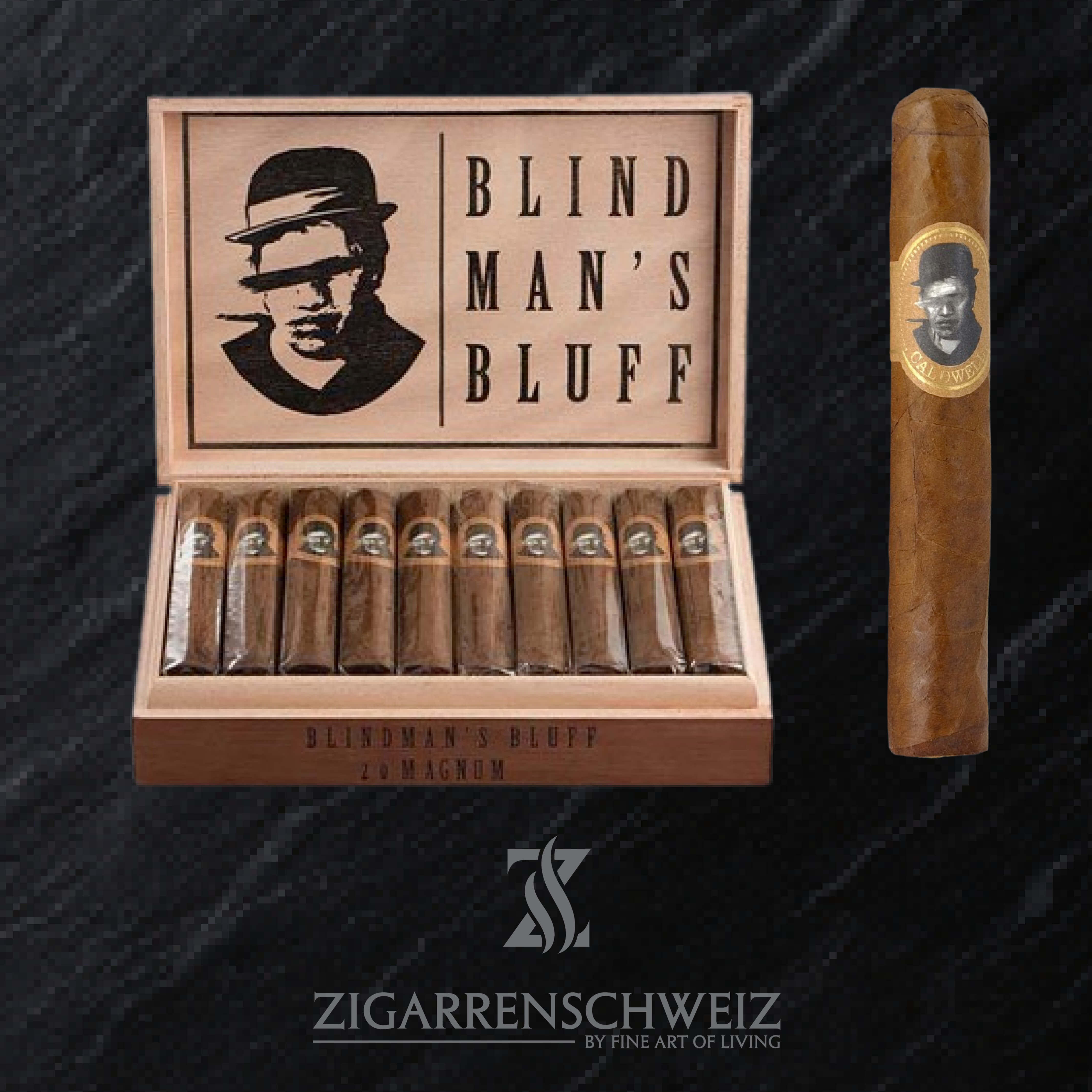 offene Kiste Caldwell Blind Man's Bluff Magnum Zigarren im Gordo Format