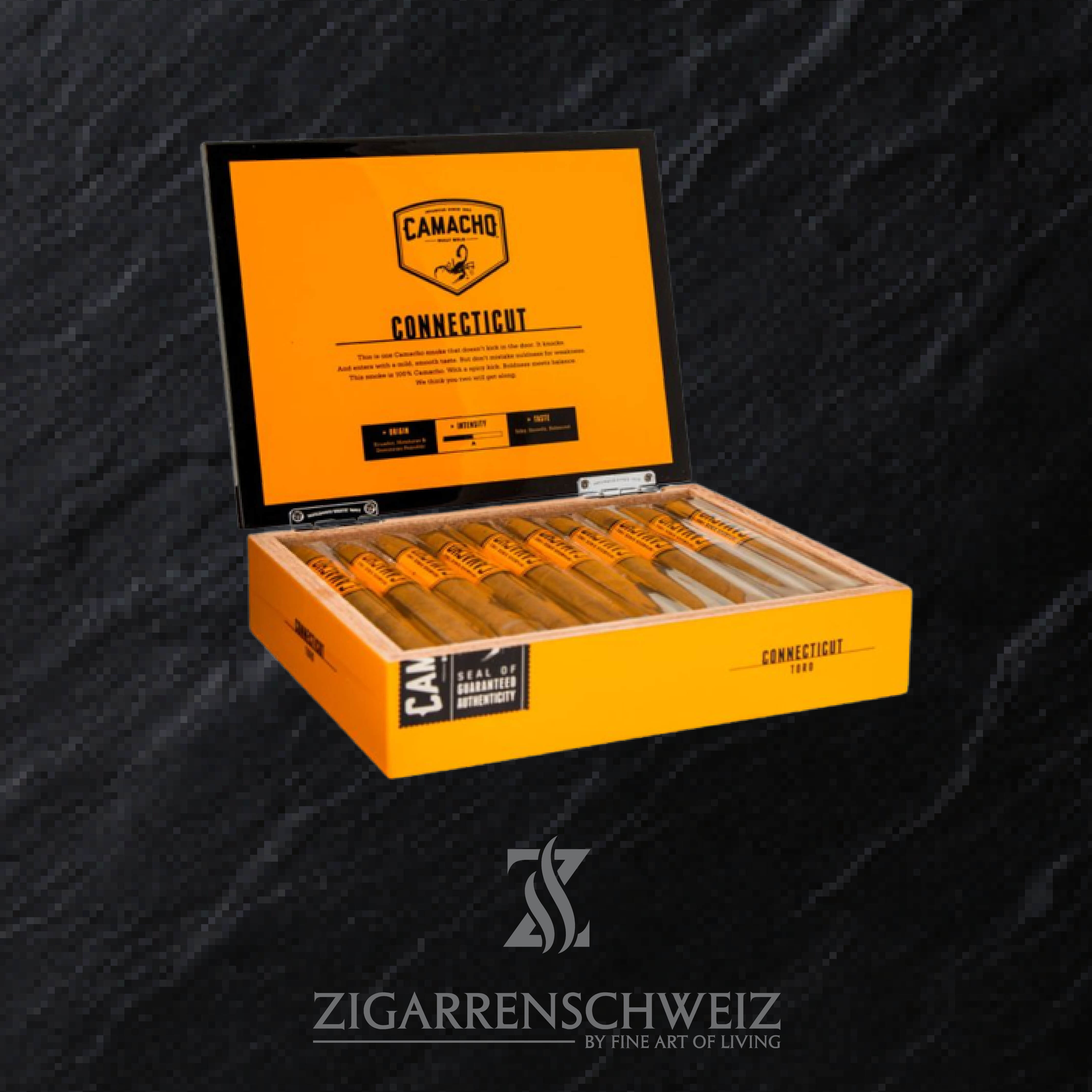 Camacho Connecticut Toro Zigarren Kiste offen