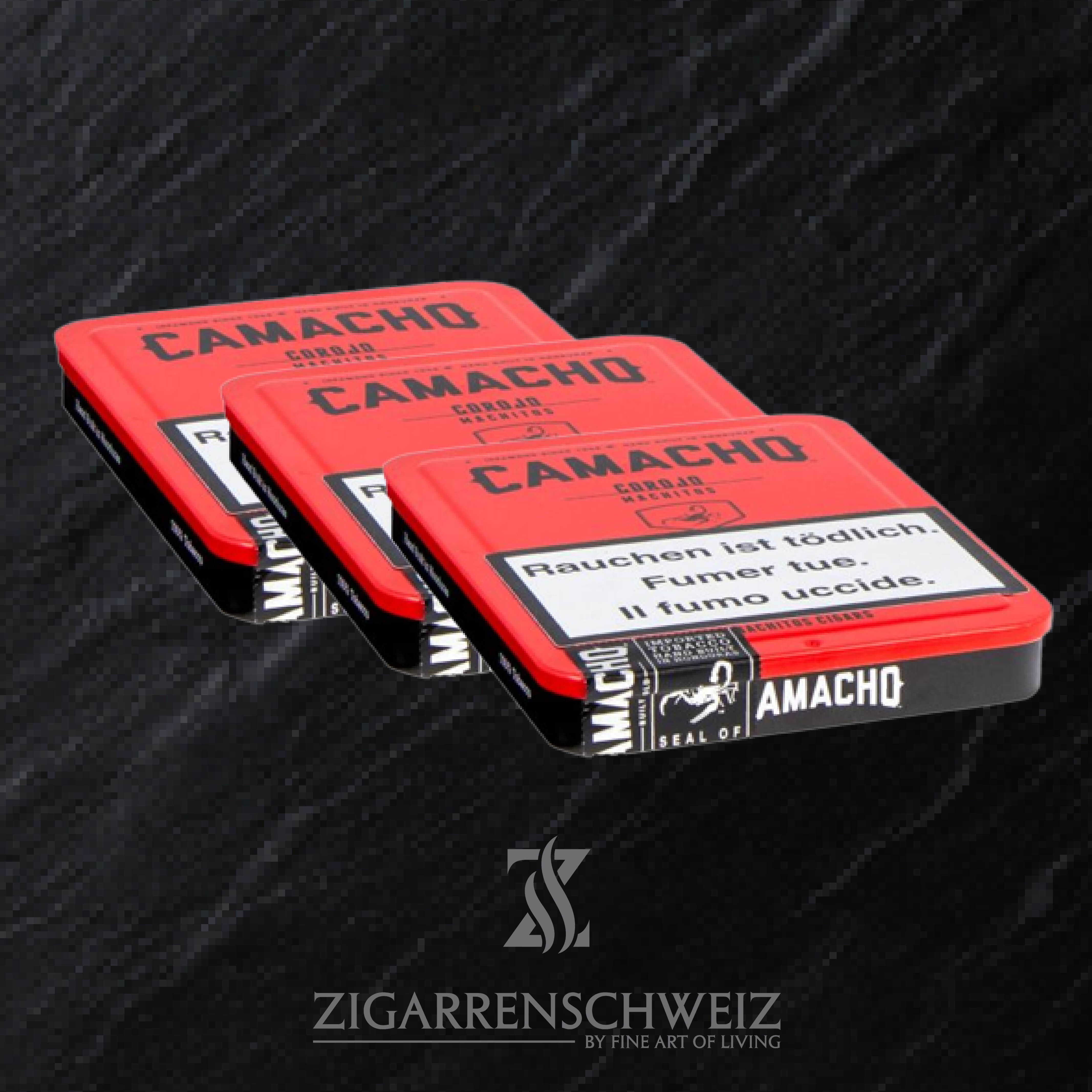 Camacho Corojo Machito Tin 3 Zigarren Schachtel 