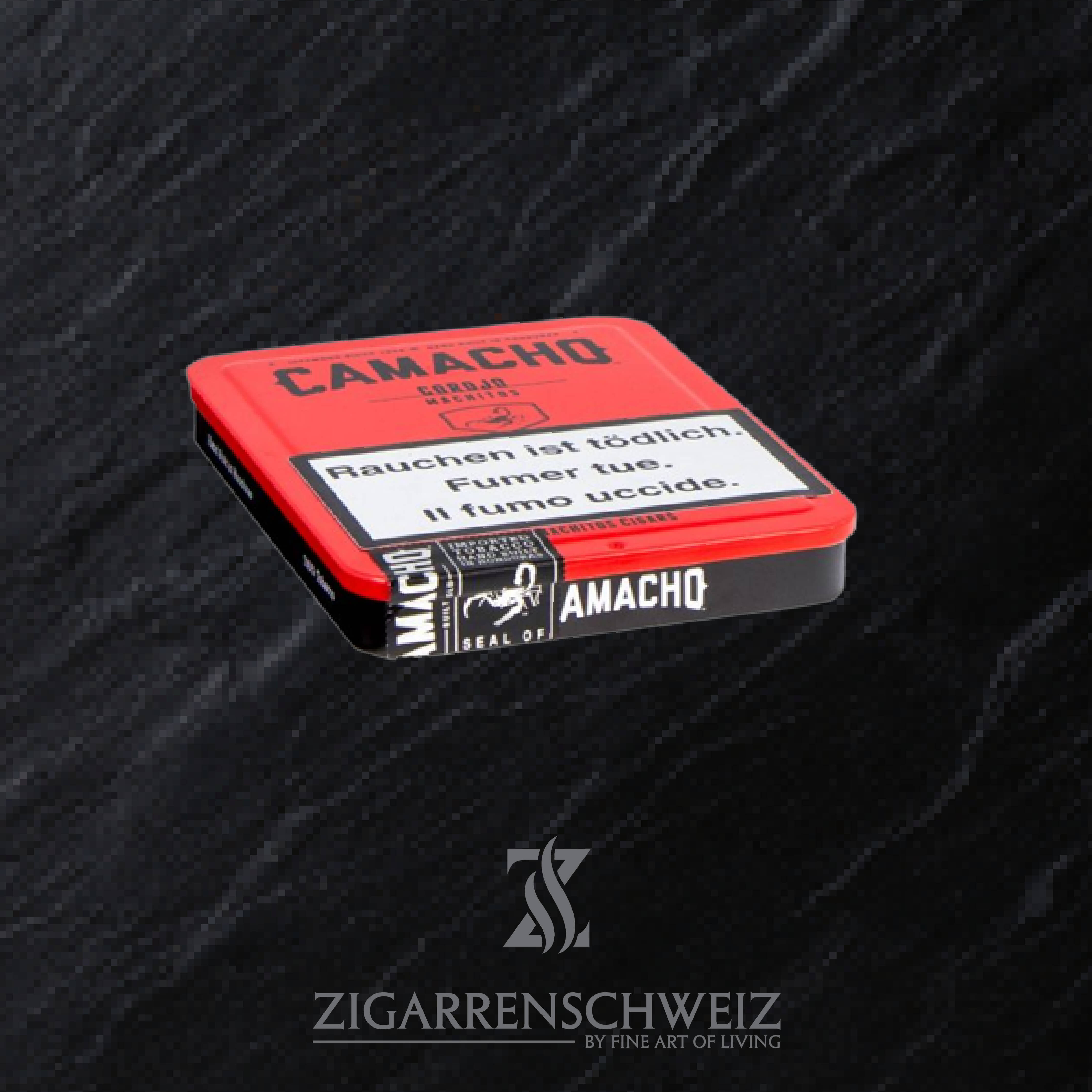 Camacho Corojo Machito Tin Zigarren Schachtel geschlossen