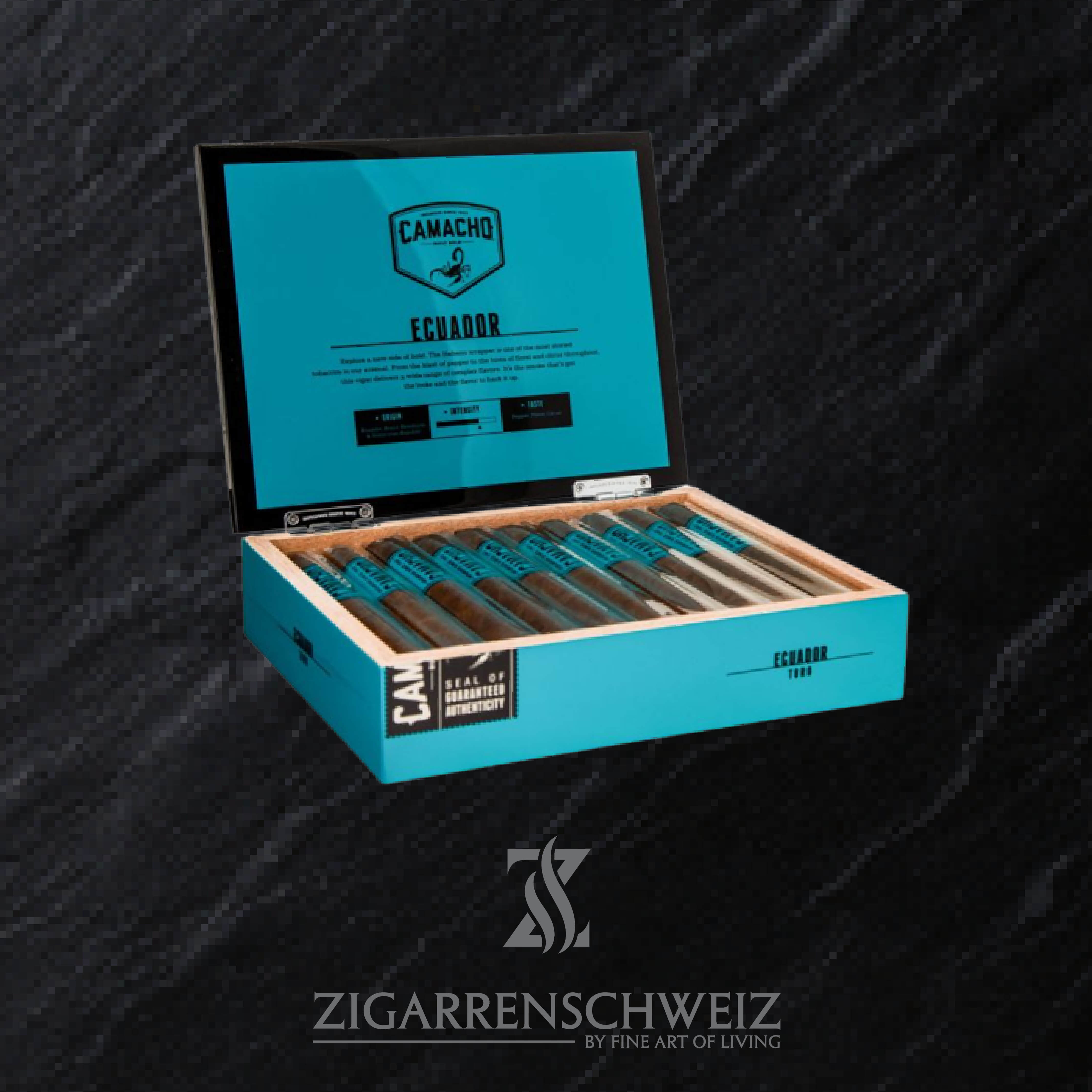 Camacho Ecuador Toro Zigarren Kiste offen