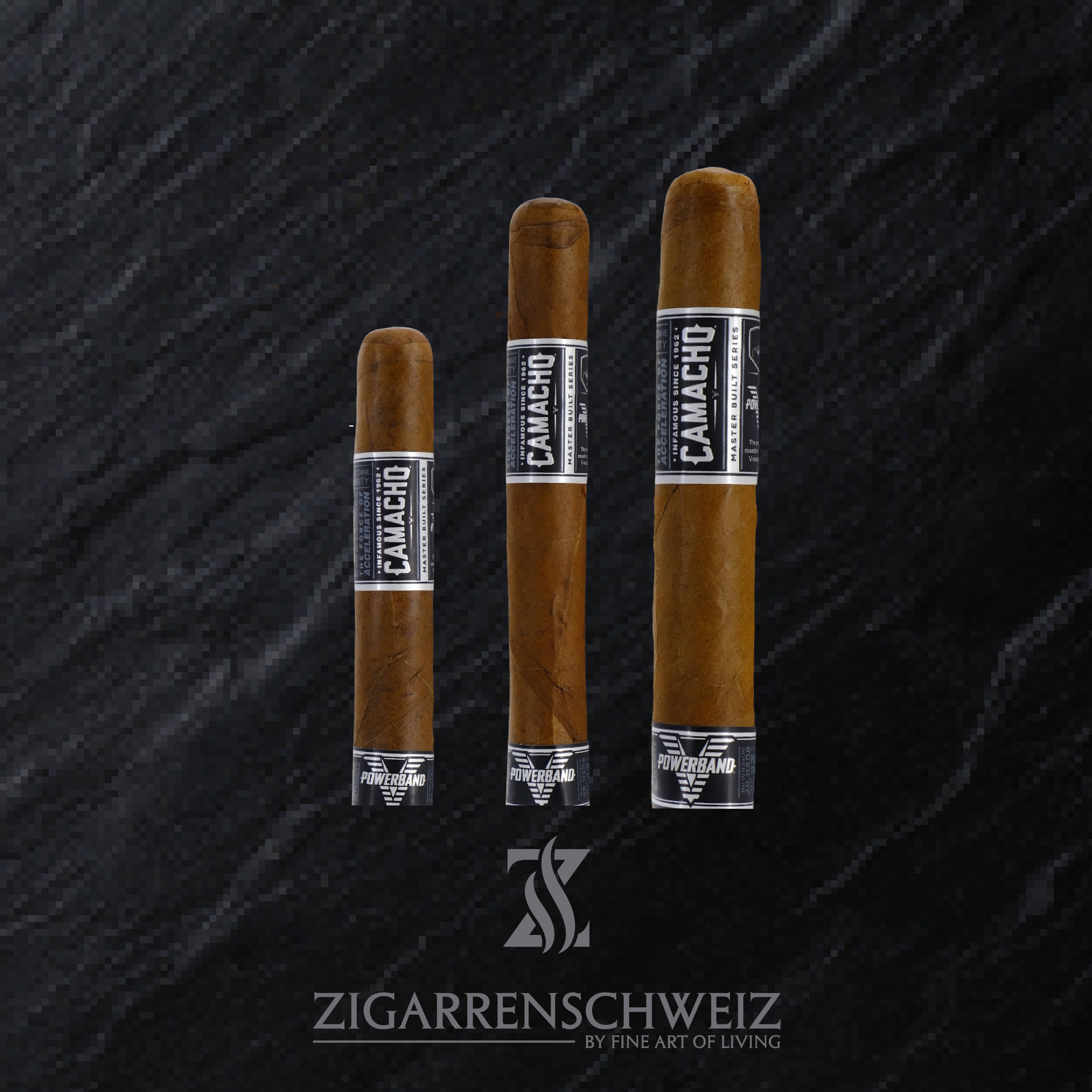 Camacho Powerband Assortment - einzelne Zigarren: Gordo, Robusto und Toro