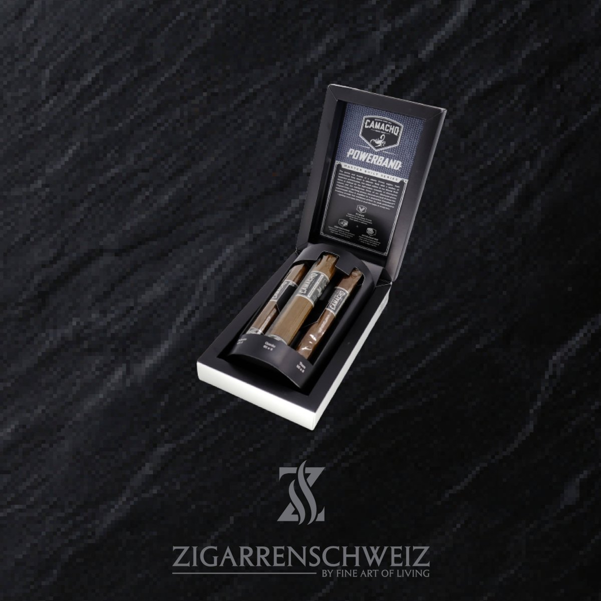 Camacho Powerband Assortment - 3er Set (Gordo, Robusto und Toro) - Zigarrenschweiz Online Zigarren Boutique - 