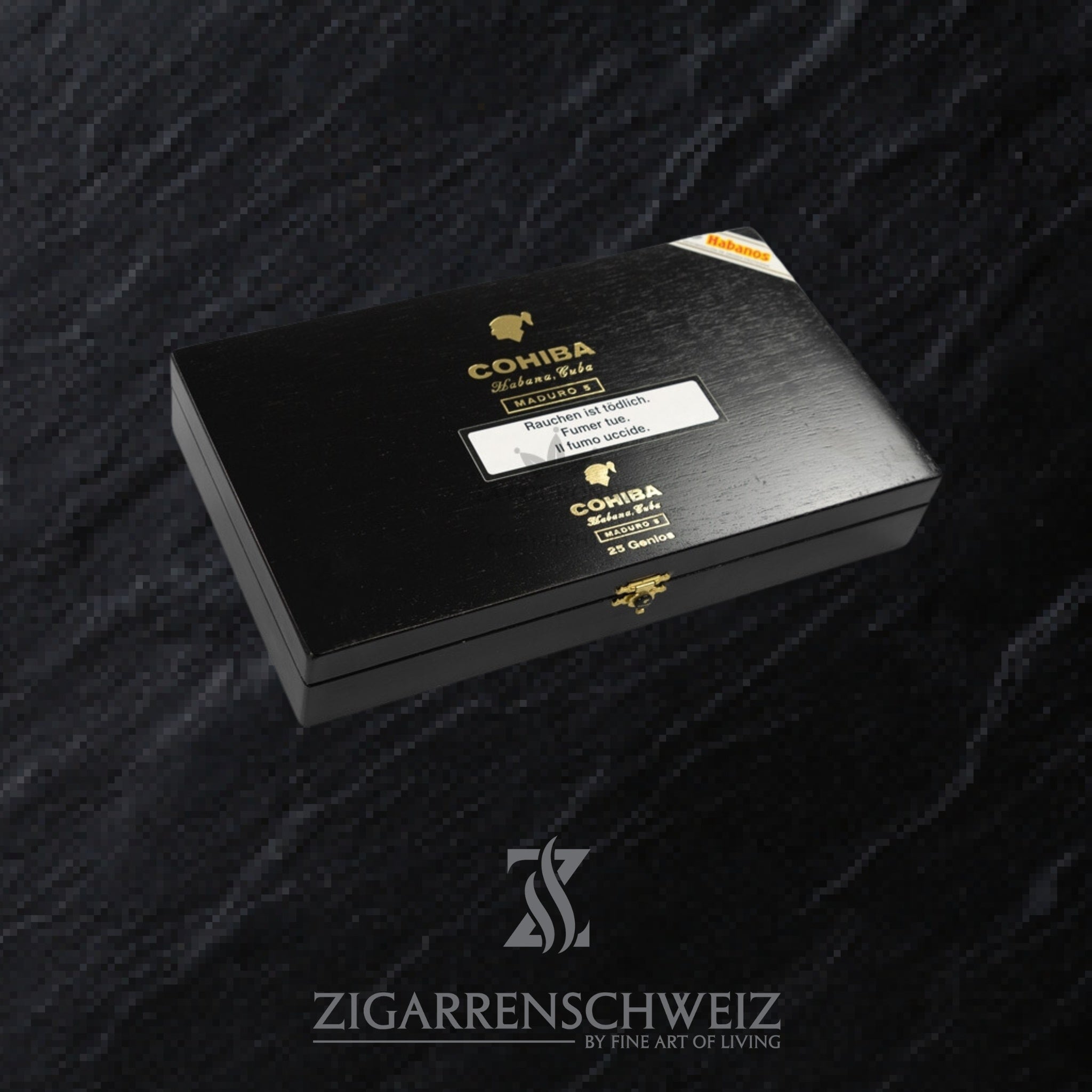 geschlossene Kiste Cohiba Maduro 5 Zigarren im Genios Format