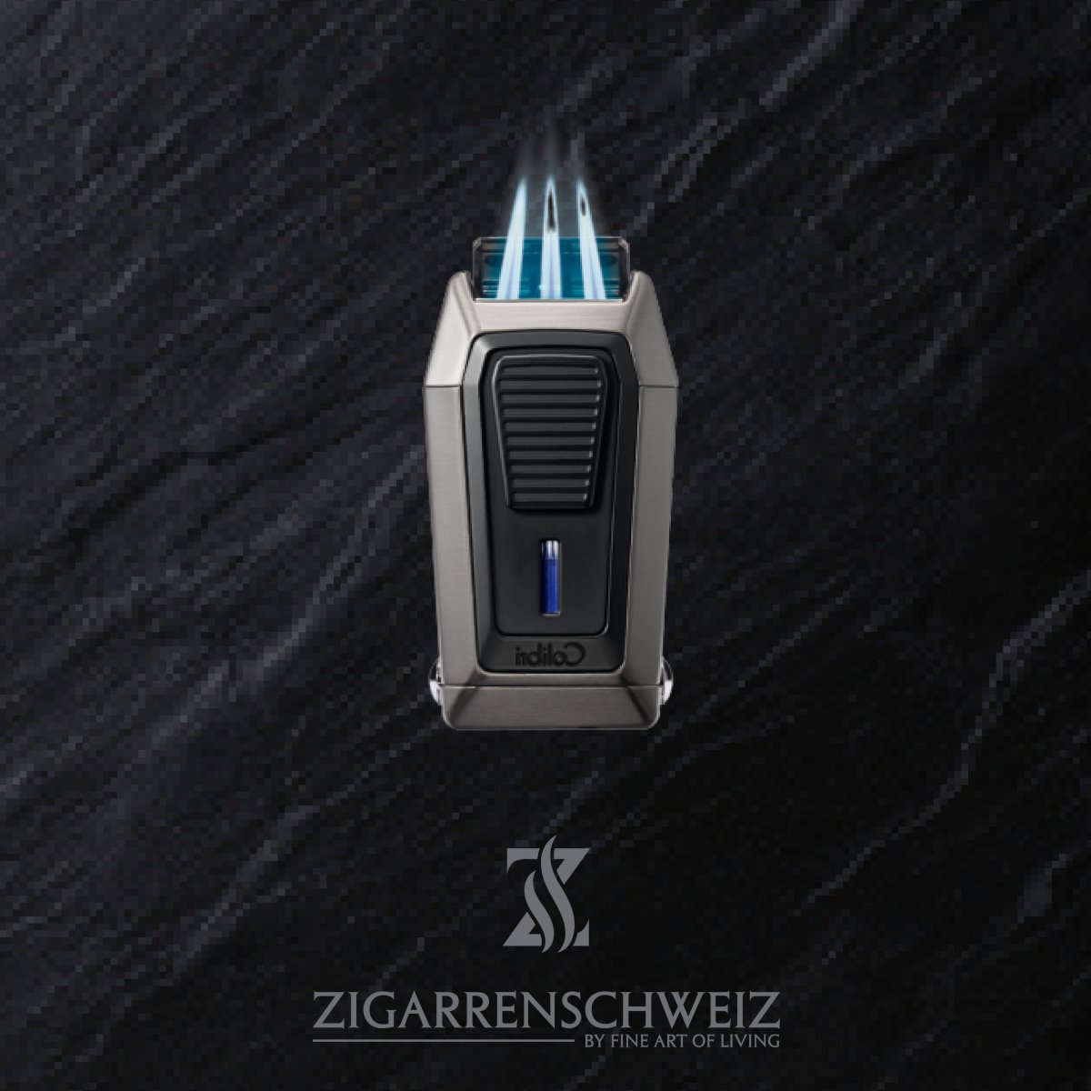 Colibri Quantum Triple Jet Flame Feuerzeug mit V - Cutter - Zigarrenschweiz Online Zigarren Boutique - 