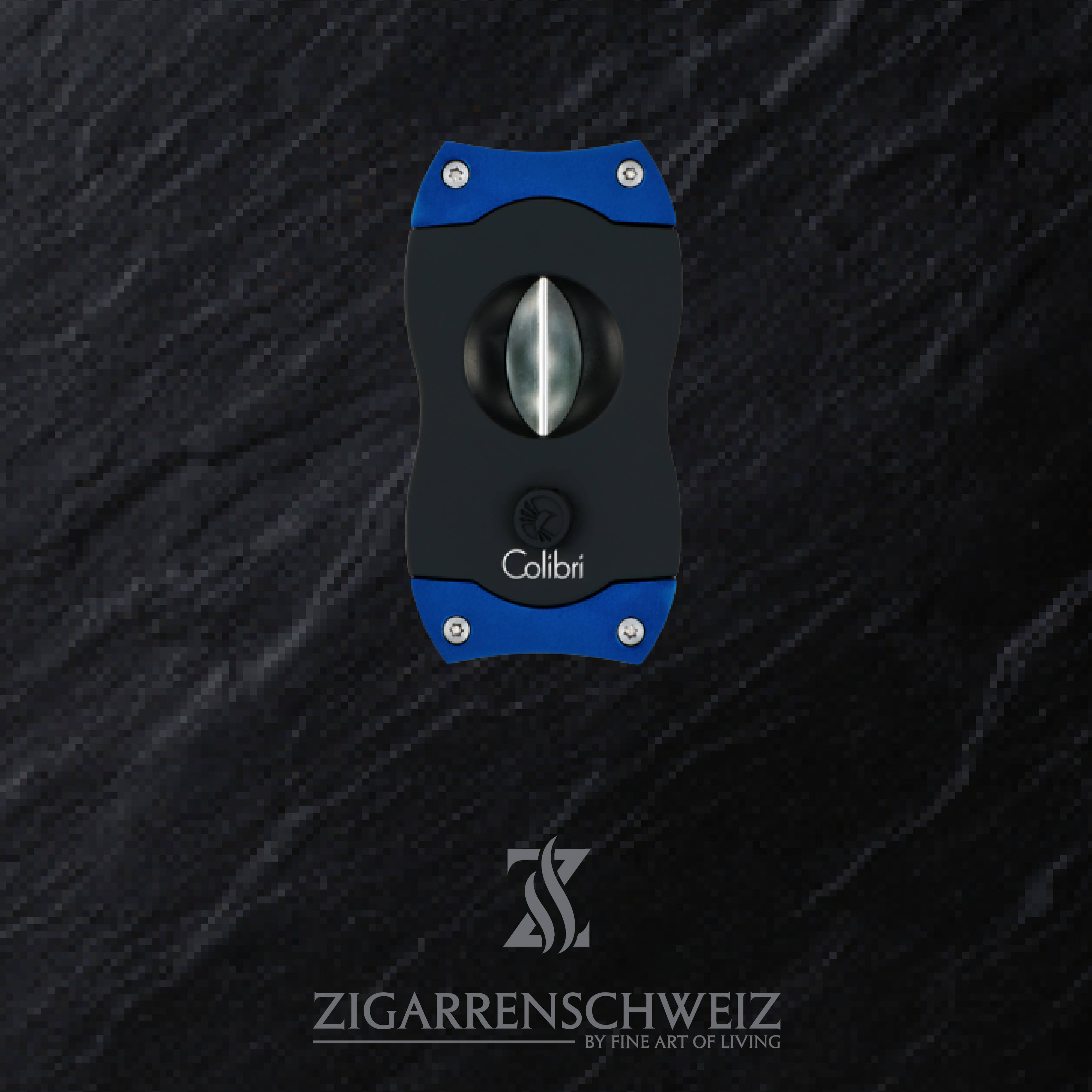 Colibri V-Cut Cutter für Zigarren geschlossen, Farbe: Blau