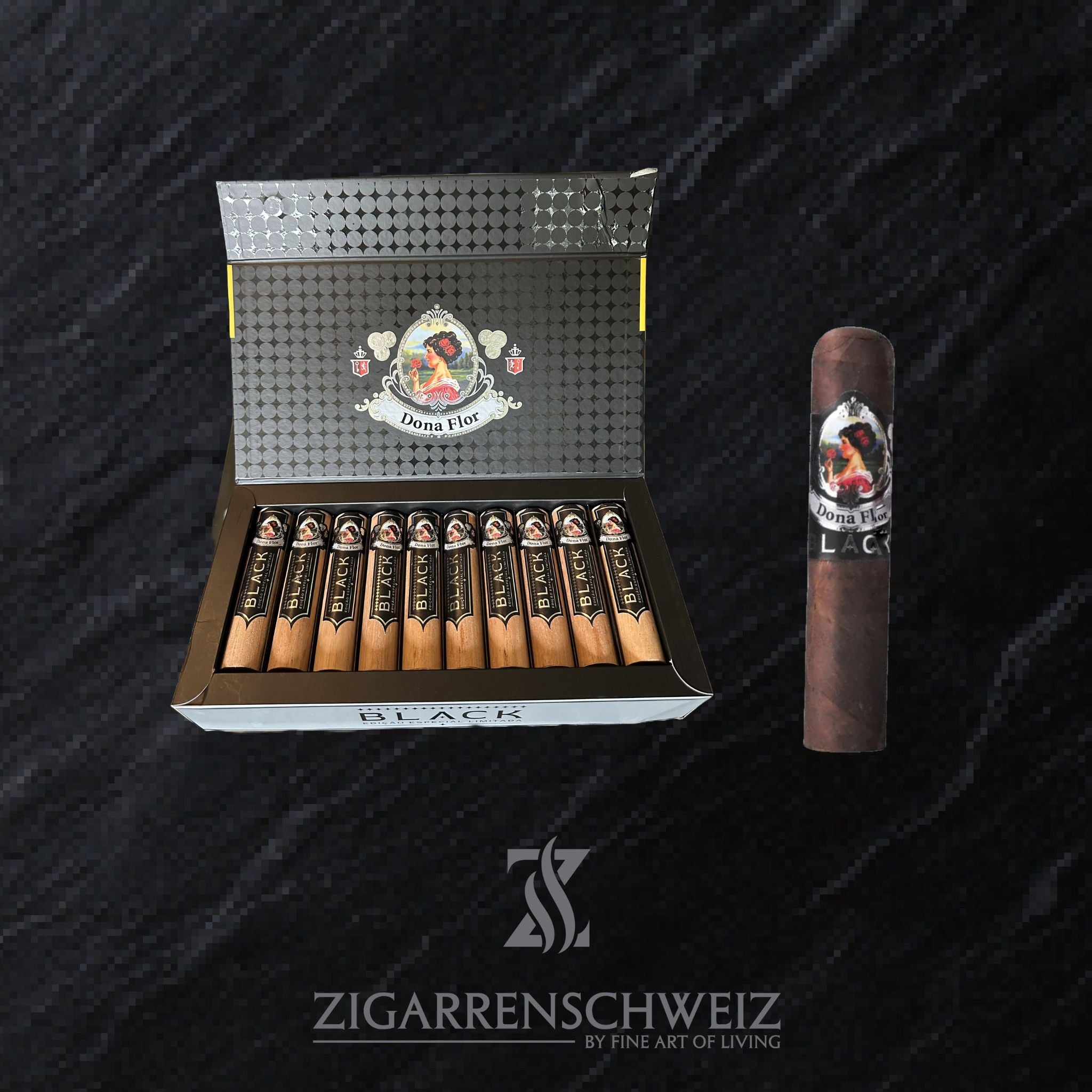 Dona Flor Black Limited Edition Zigarren Kiste offen