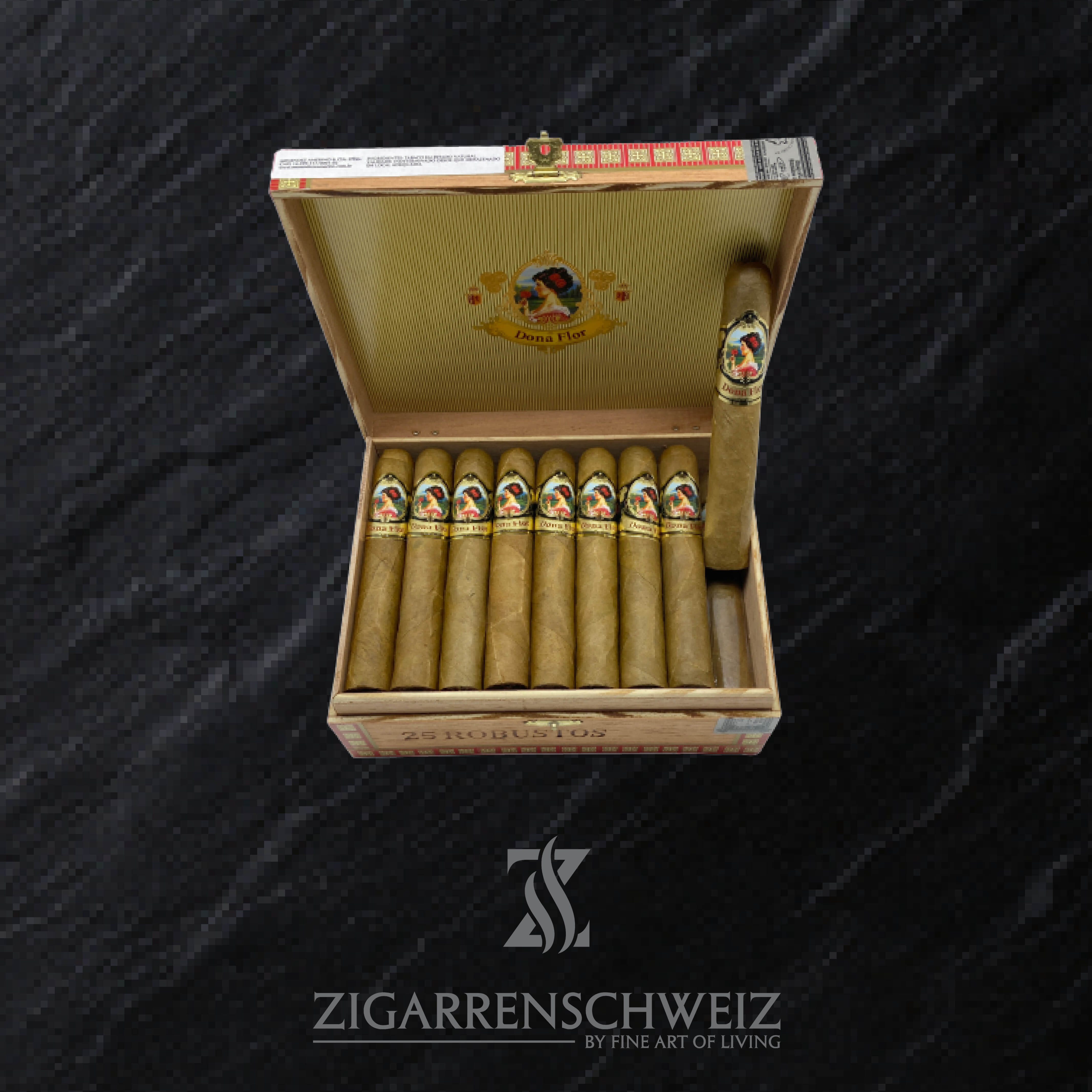 Dona Flor Connecticut Robusto Zigarren Kiste offen