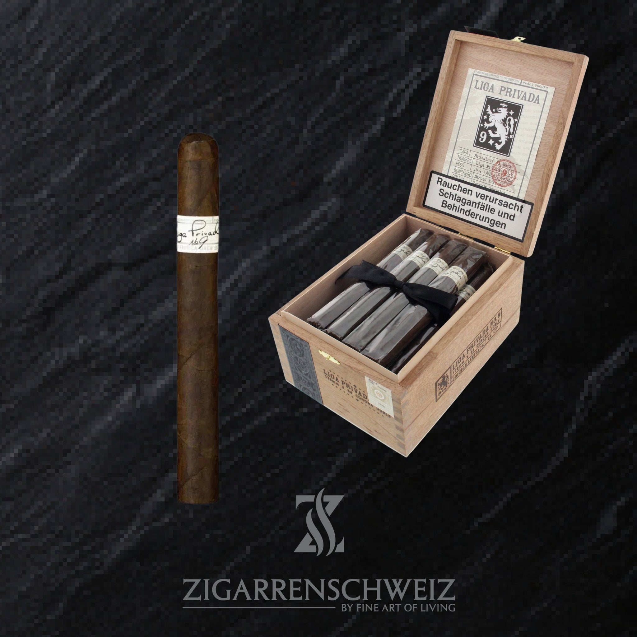 offene Kiste Drew Estate Liga Privada No. 9 Zigarren im Corona Doble Format