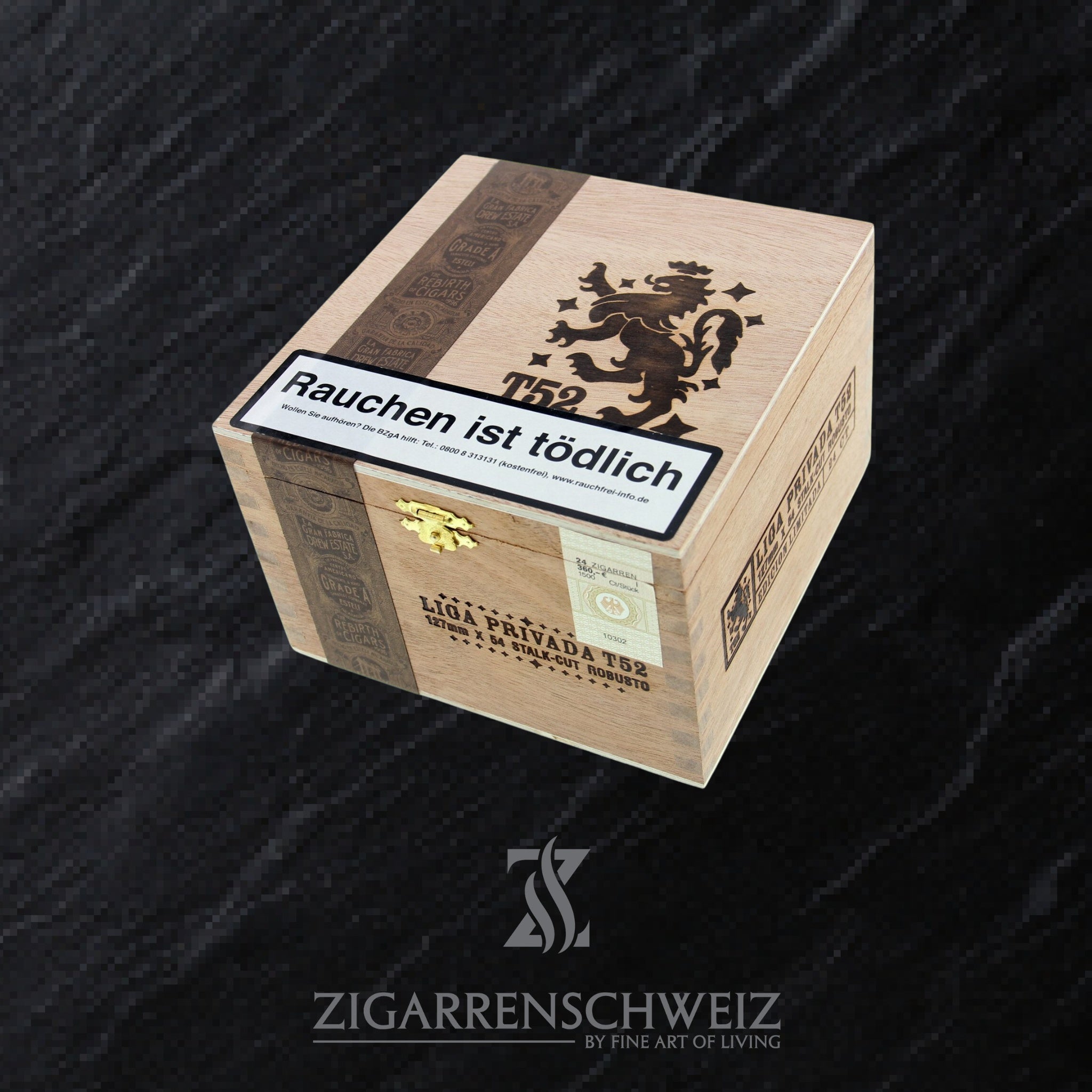 geschlossene Kiste Drew Estate Liga Privada T52 Zigarren im Corona Doble Format