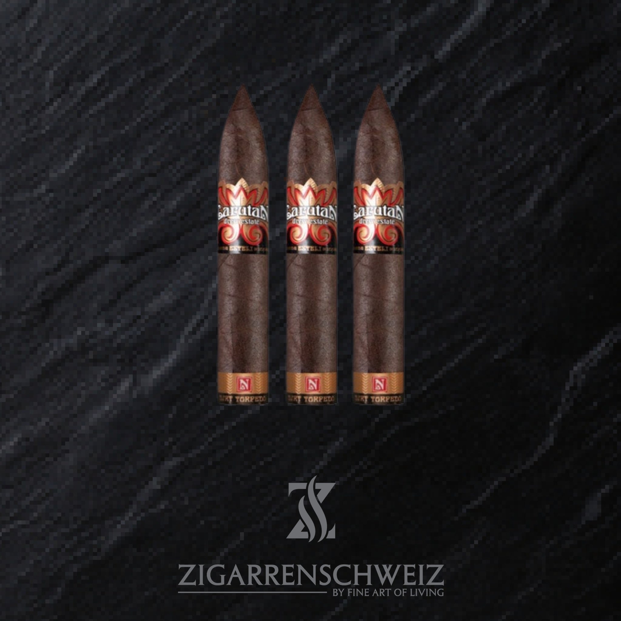 3er Etui Drew Luratan Zigarren im Dirt Torpedo Format