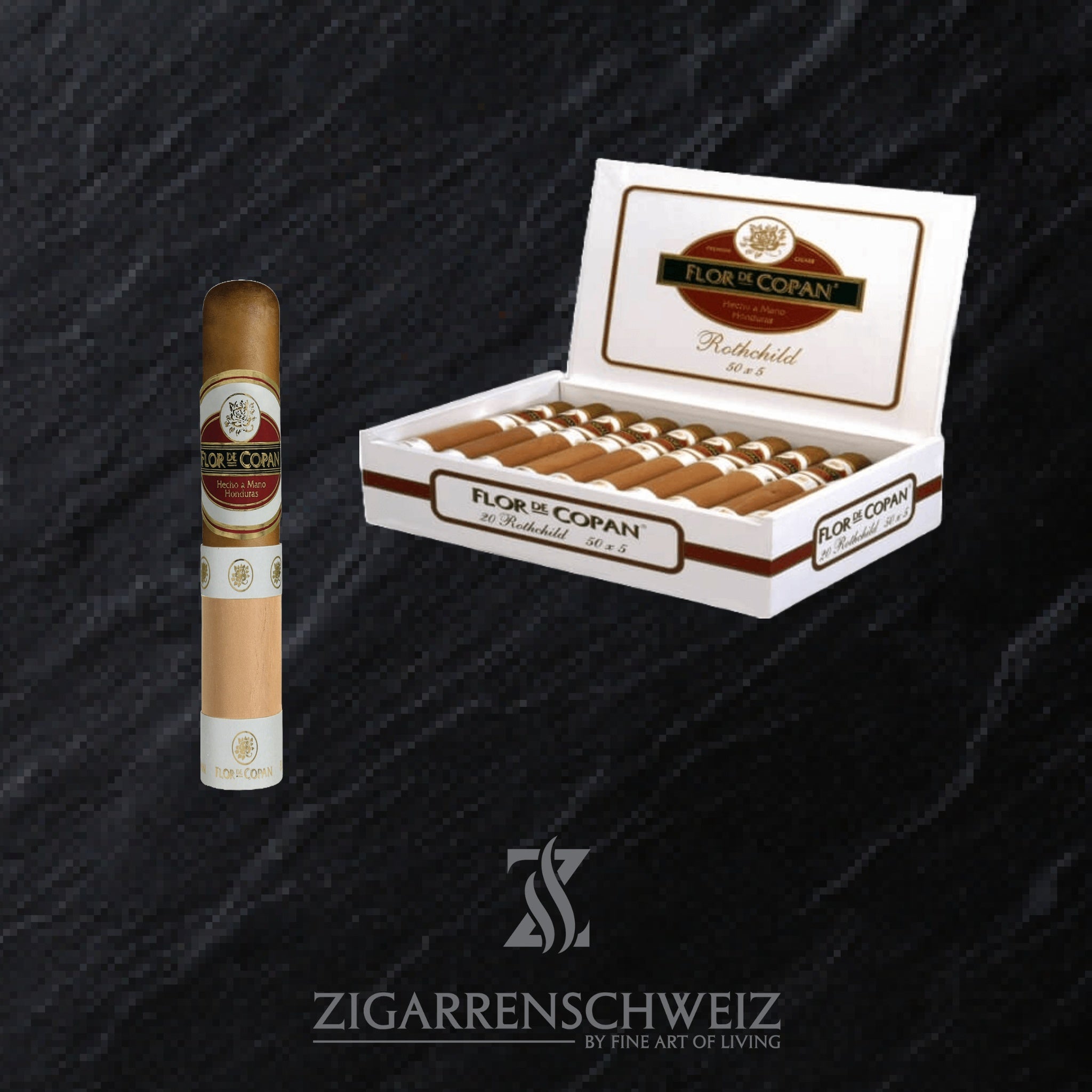 offene Kiste Flor de Copan Zigarren im Rothschild Format