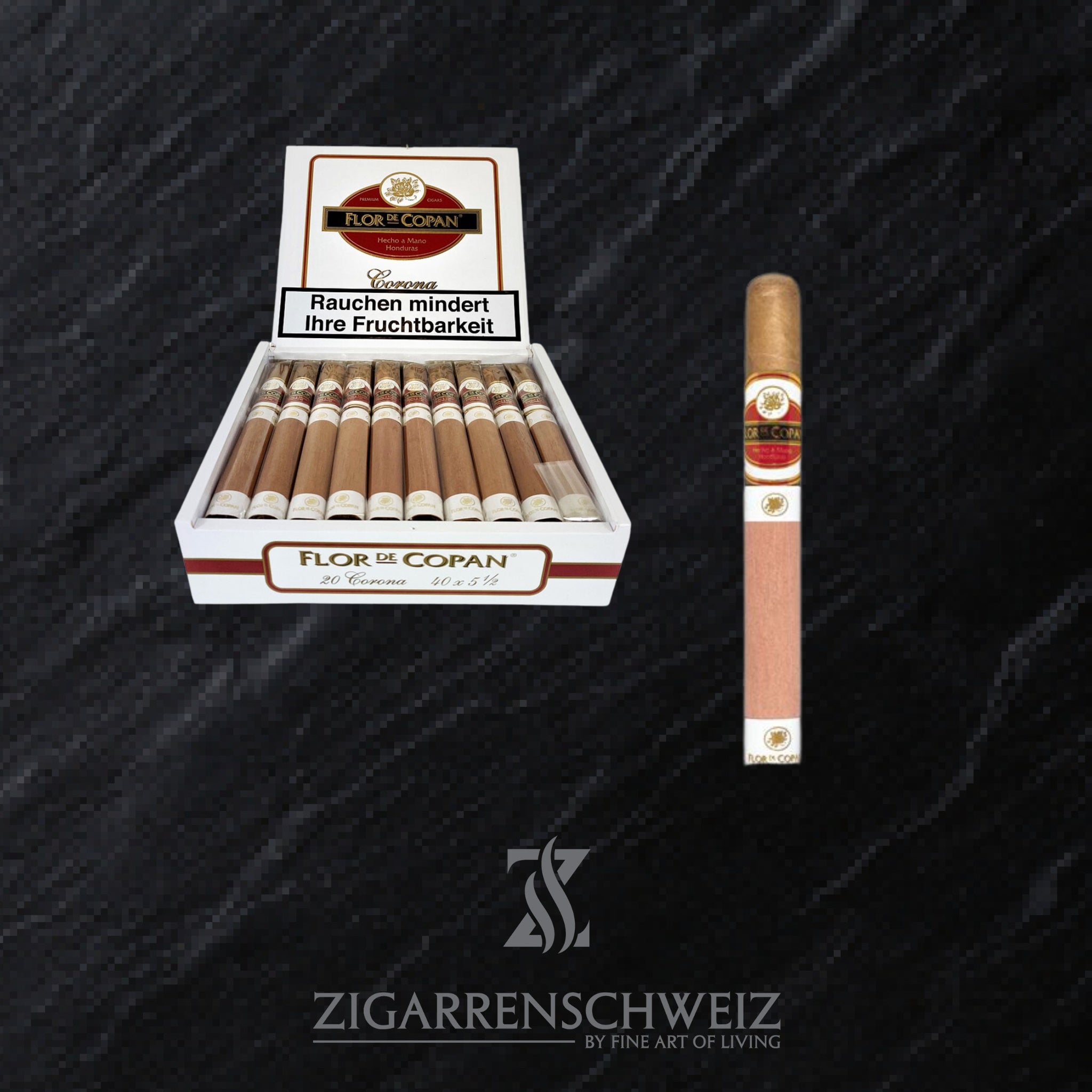 offene Kiste Flor de Coban Clasica Zigarren im Corona Format