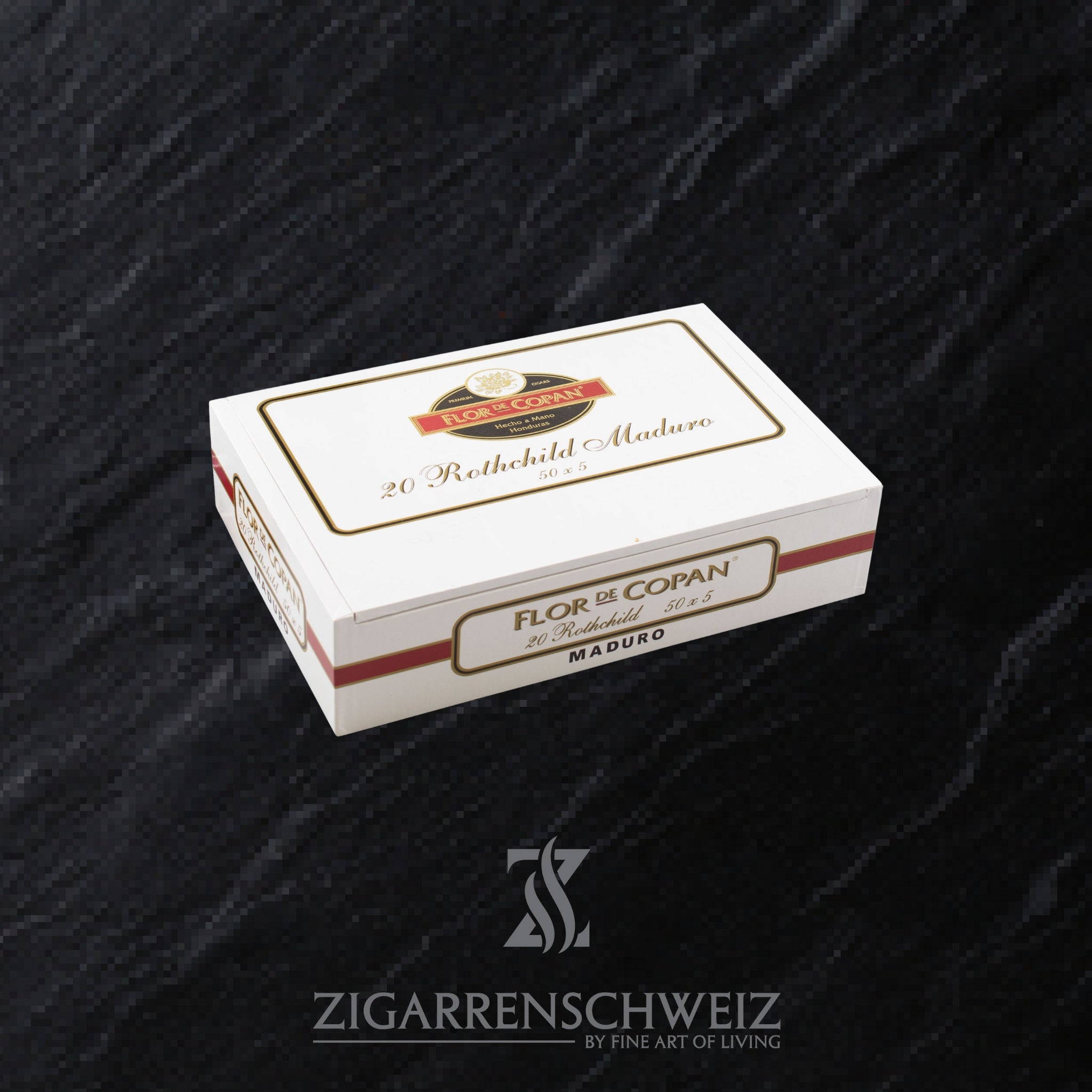 geschlossene Kiste Flor de Copan Maduro Zigarren im Rothschild Format