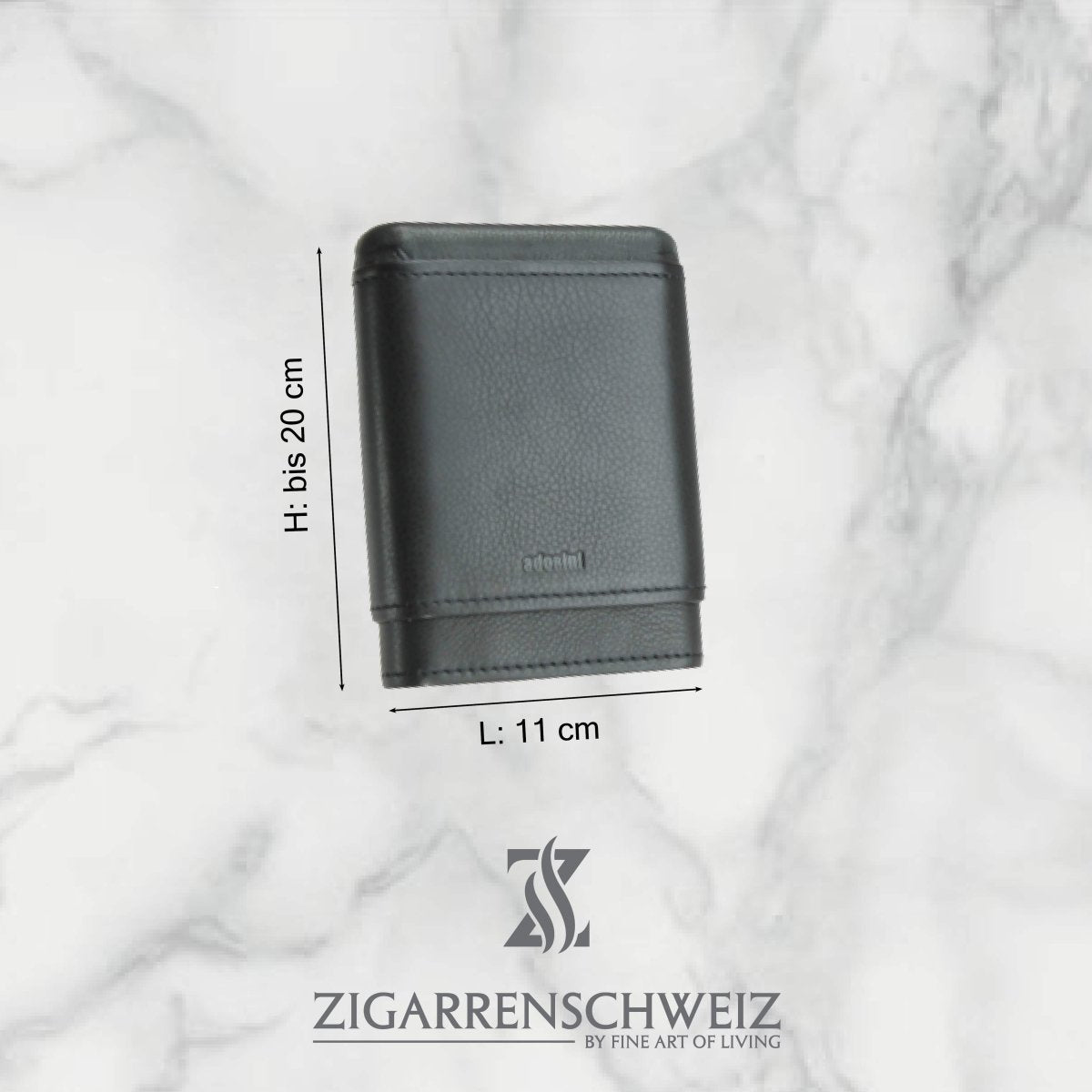 adorini Zigarrenetui für 3 - 5 Zigarren längenverstellbar aus Leder - Zigarrenschweiz Online Zigarren Boutique - 