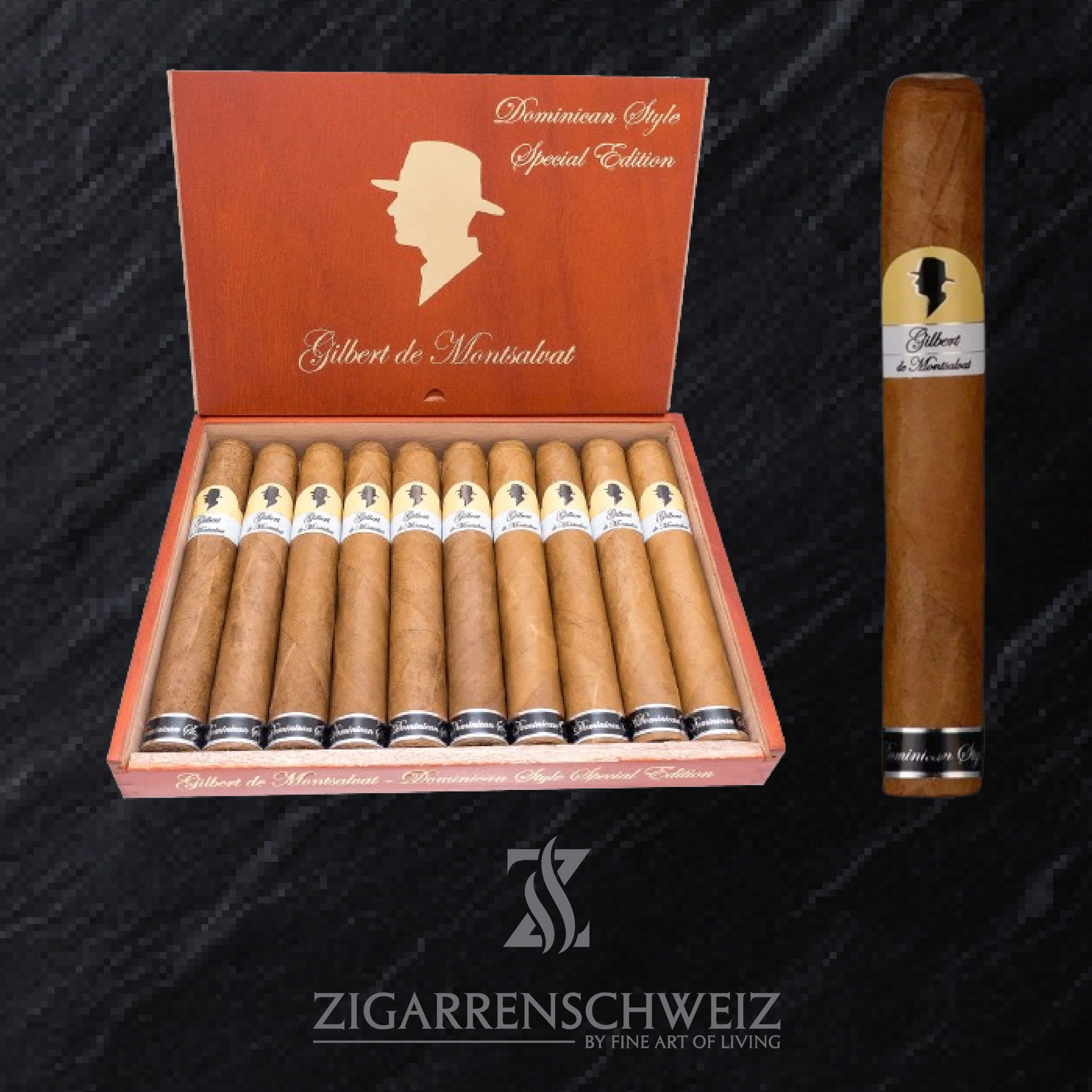 Gilbert de Montsalvat Dominican Style Special Edition Toro Zigarren Kiste offen