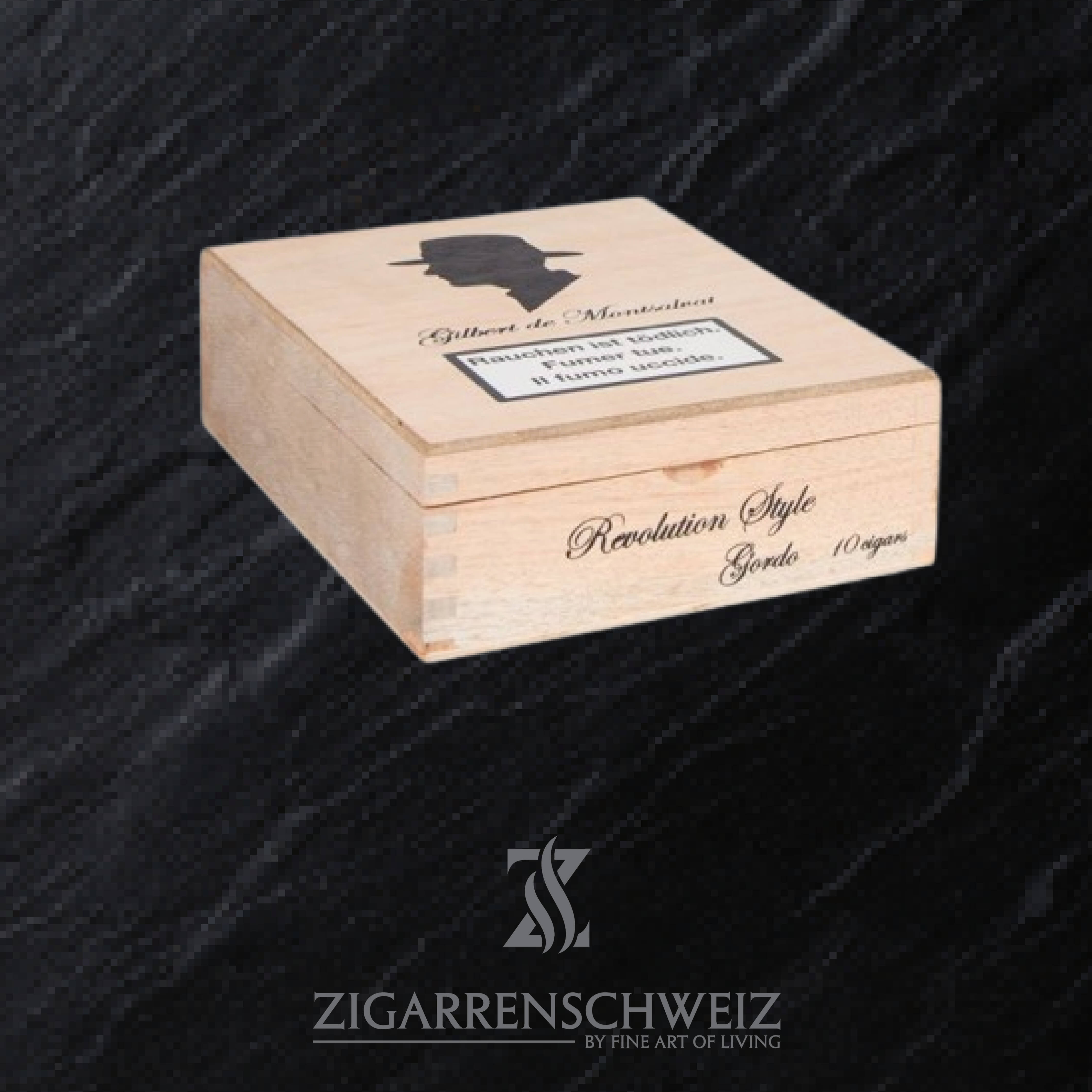 Gilbert dem Montsalvat Revolution Style Gordo Zigarrenkiste geschlossen
