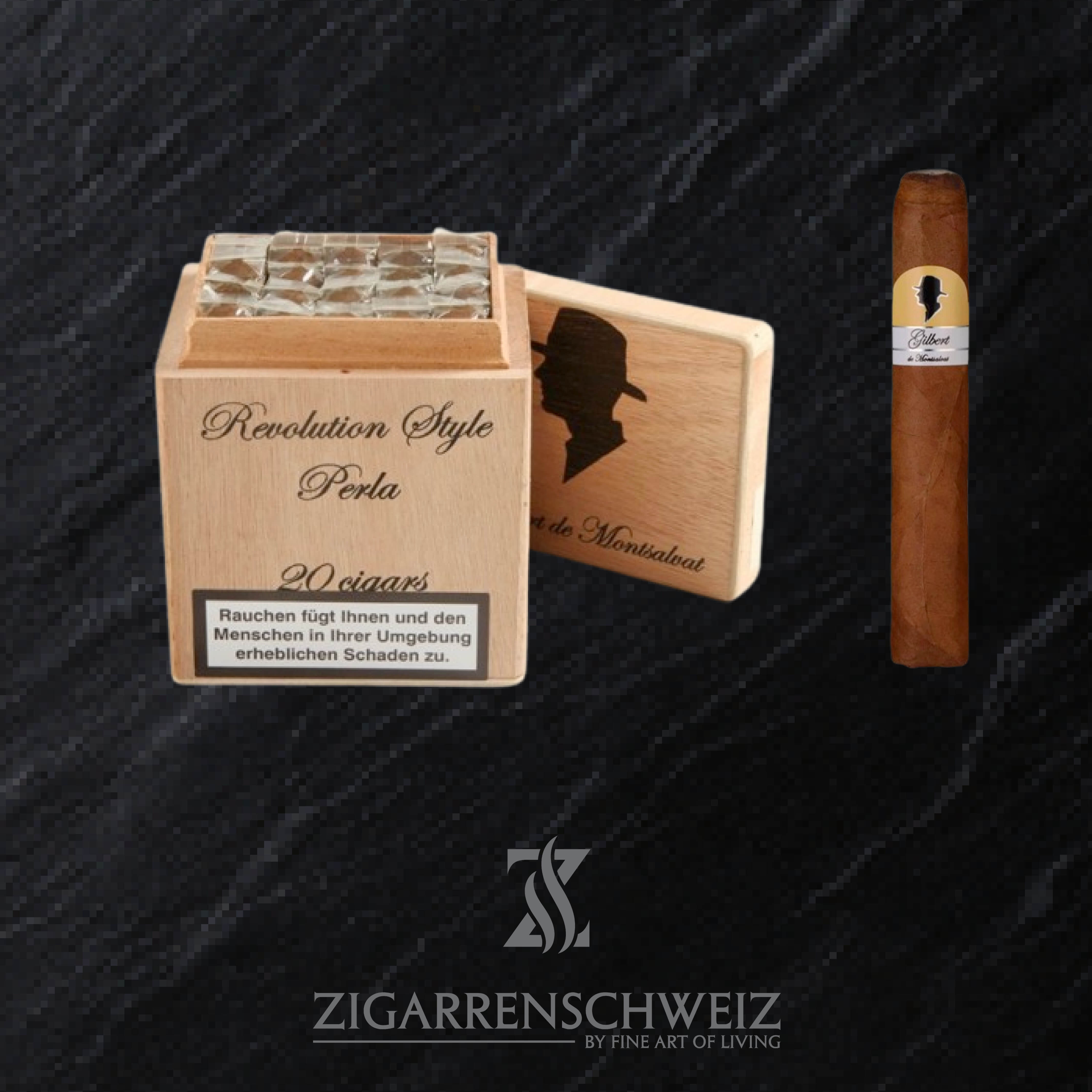 Gilbert de Montsalvat Revolution Style Perla 20er Zigarrenkiste offen