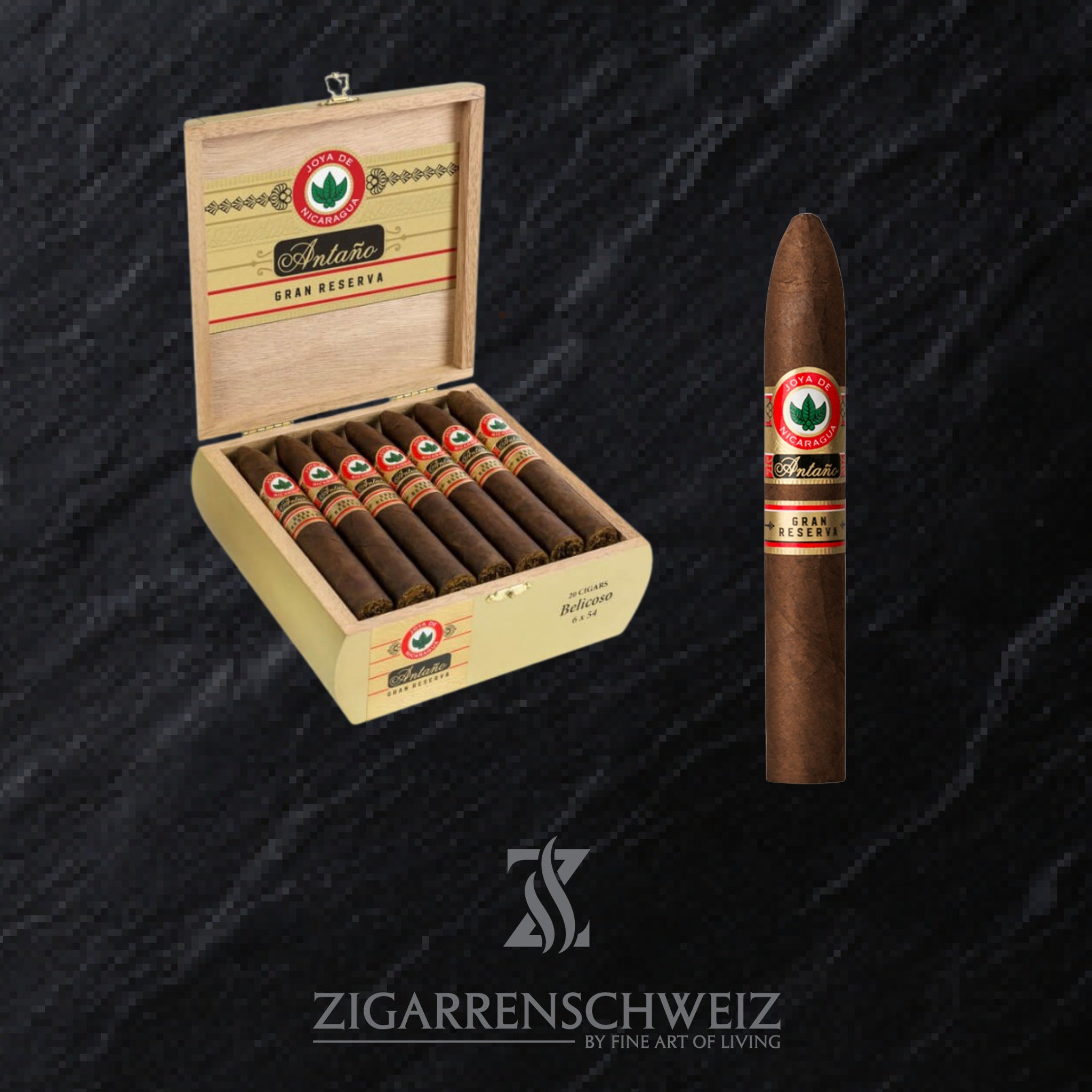 offene Kiste Joya de Nicaragua Antano Gran Reserva Zigarren im Belicoso Format