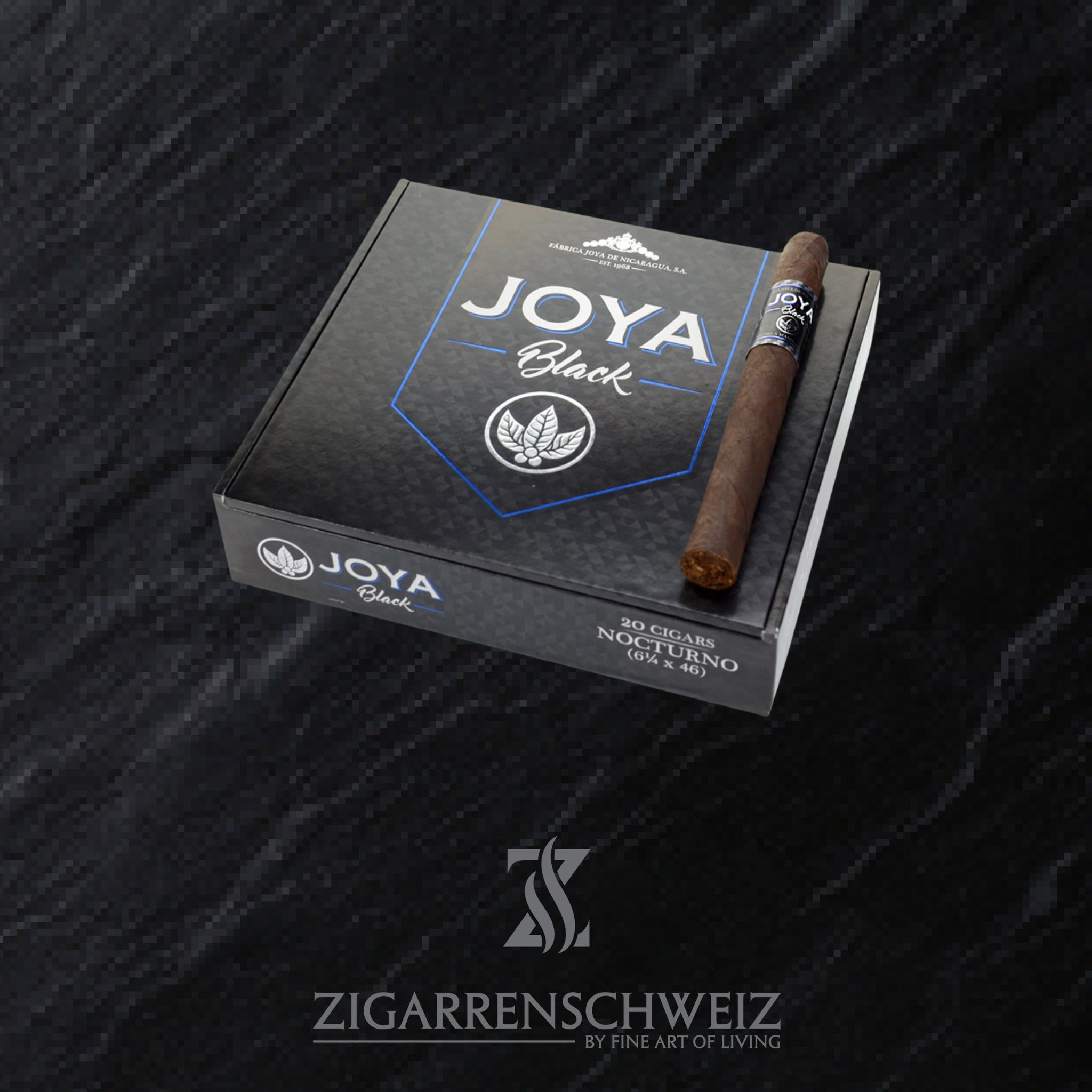 geschlossene Kiste Joya de Nicaragua Black Zigarren im Noctaruno Corona Format