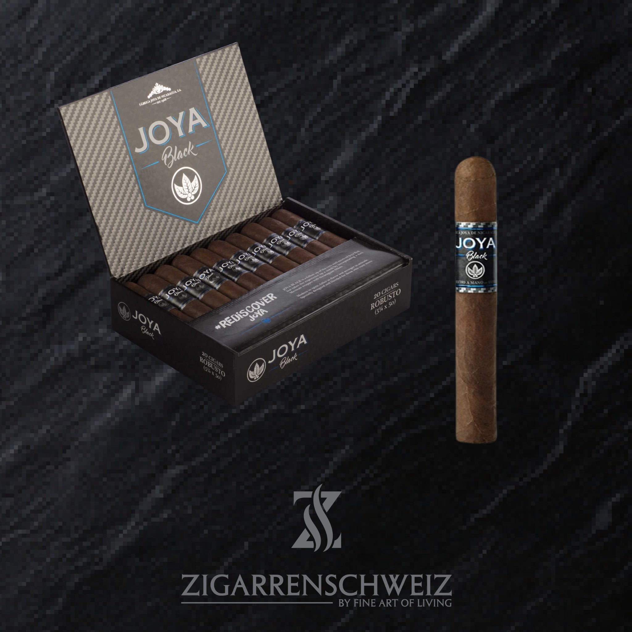 offene Kiste Joya de Nicaragua Black Zigarren im Robusto Format