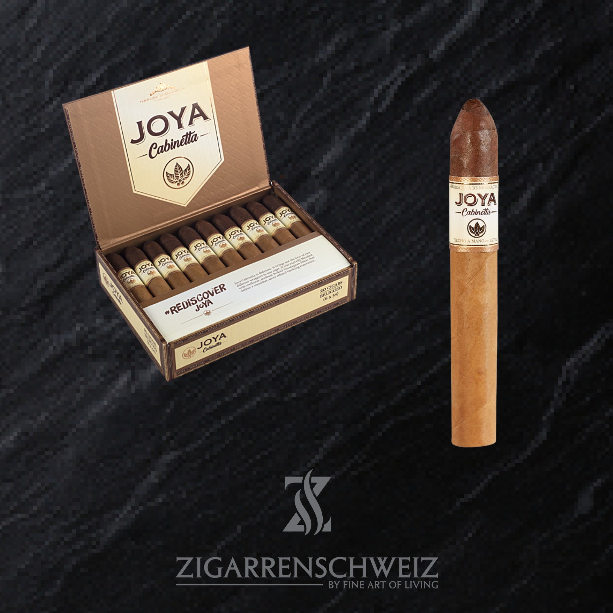 offene Kiste Joya de Nicaragua Cabinetta Zigarren im Belicoso Format