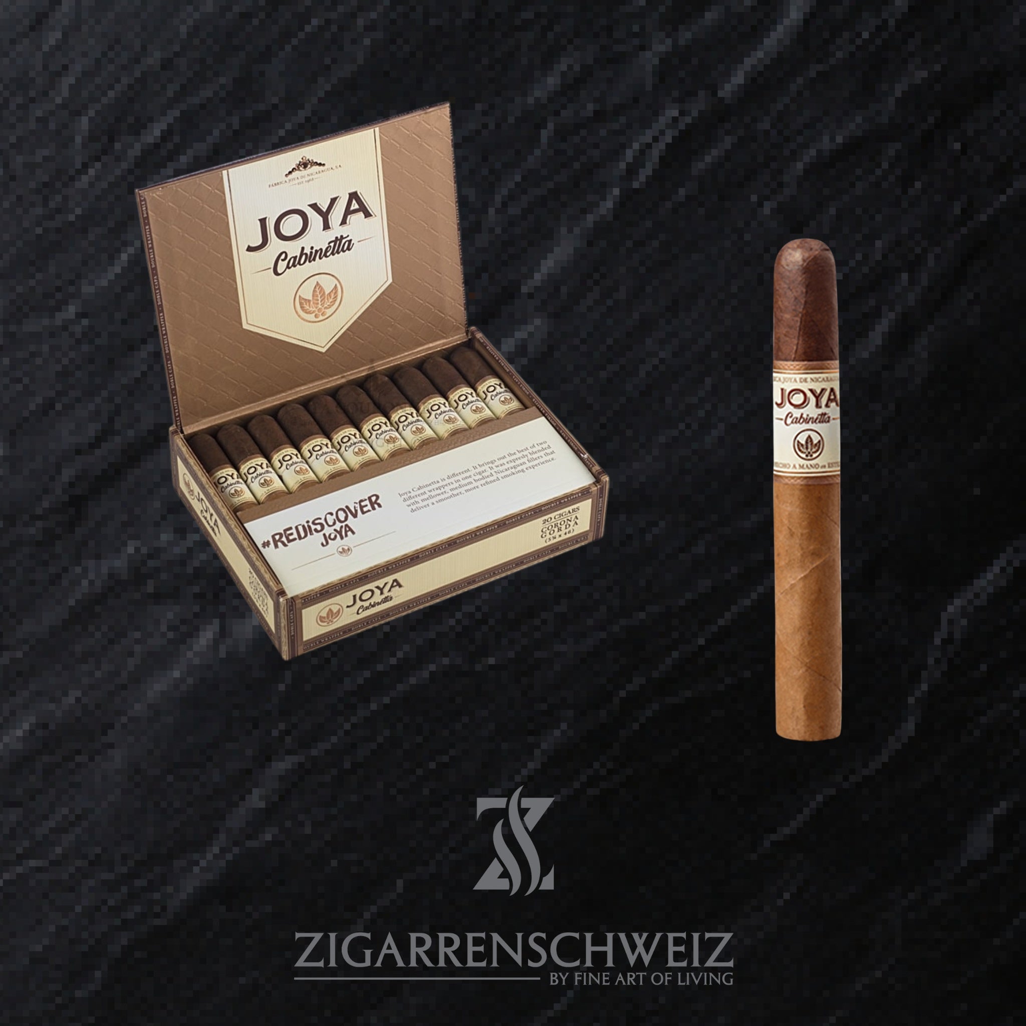 offene Kiste Joya de Nicaragua Cabinetta Zigarren im Corona Gorda Format