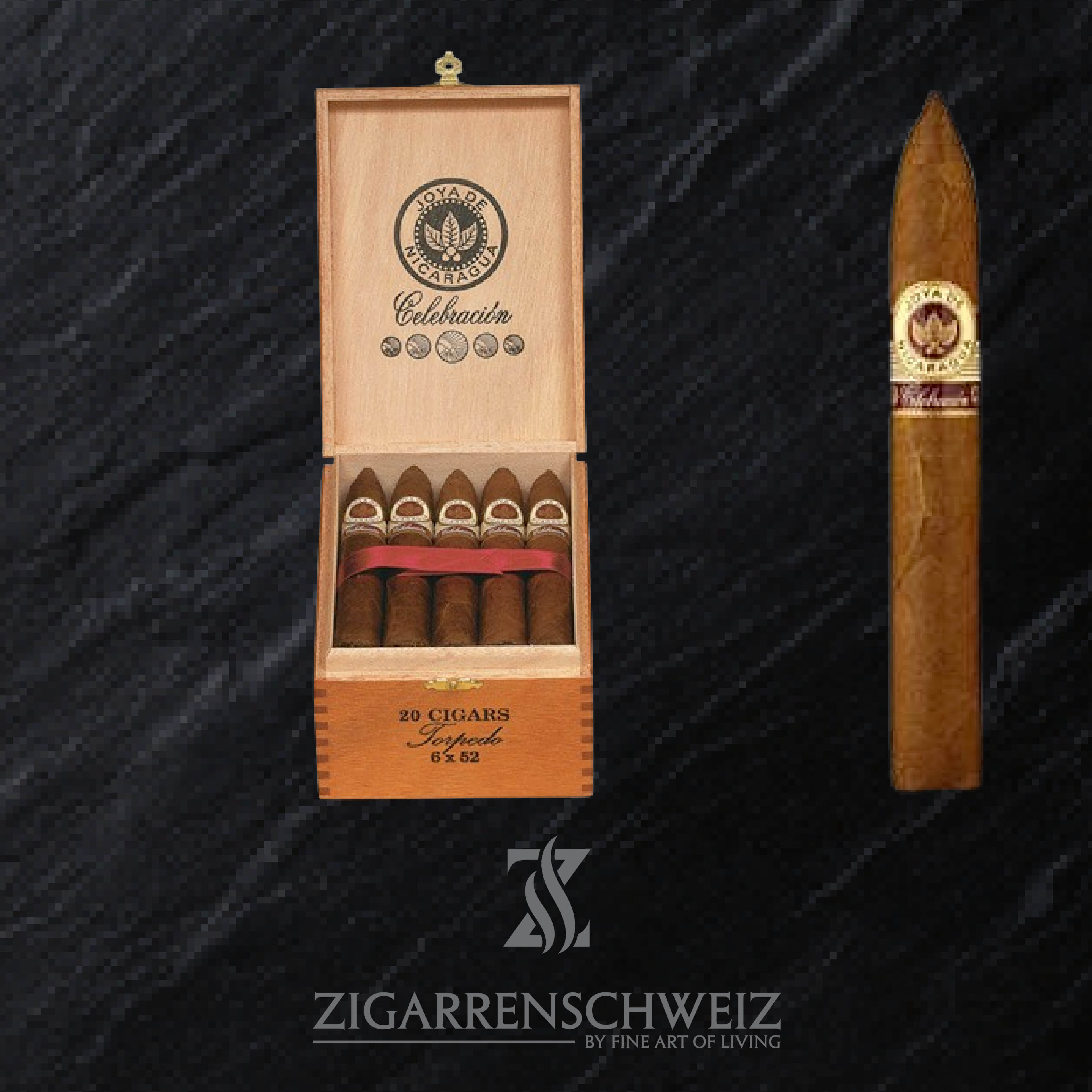 Joya de Nicaragua Celebracion Torpedo Zigarren Kiste offen