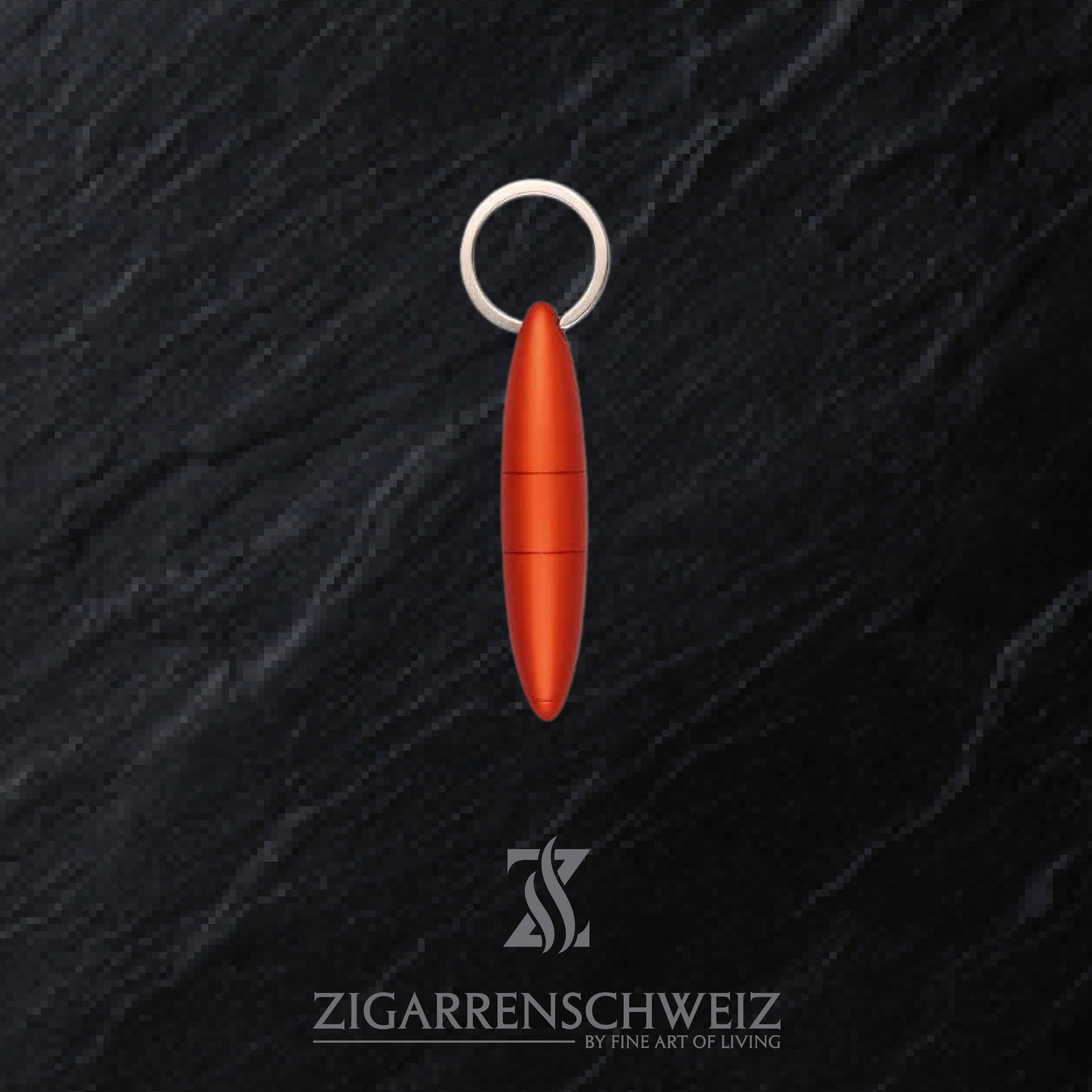 Passatore Zigarren Puncher und Zigarren Bohrer, praktischer Schlüsselanhänger, zwei in eins, Farbe: Rot metallisiert