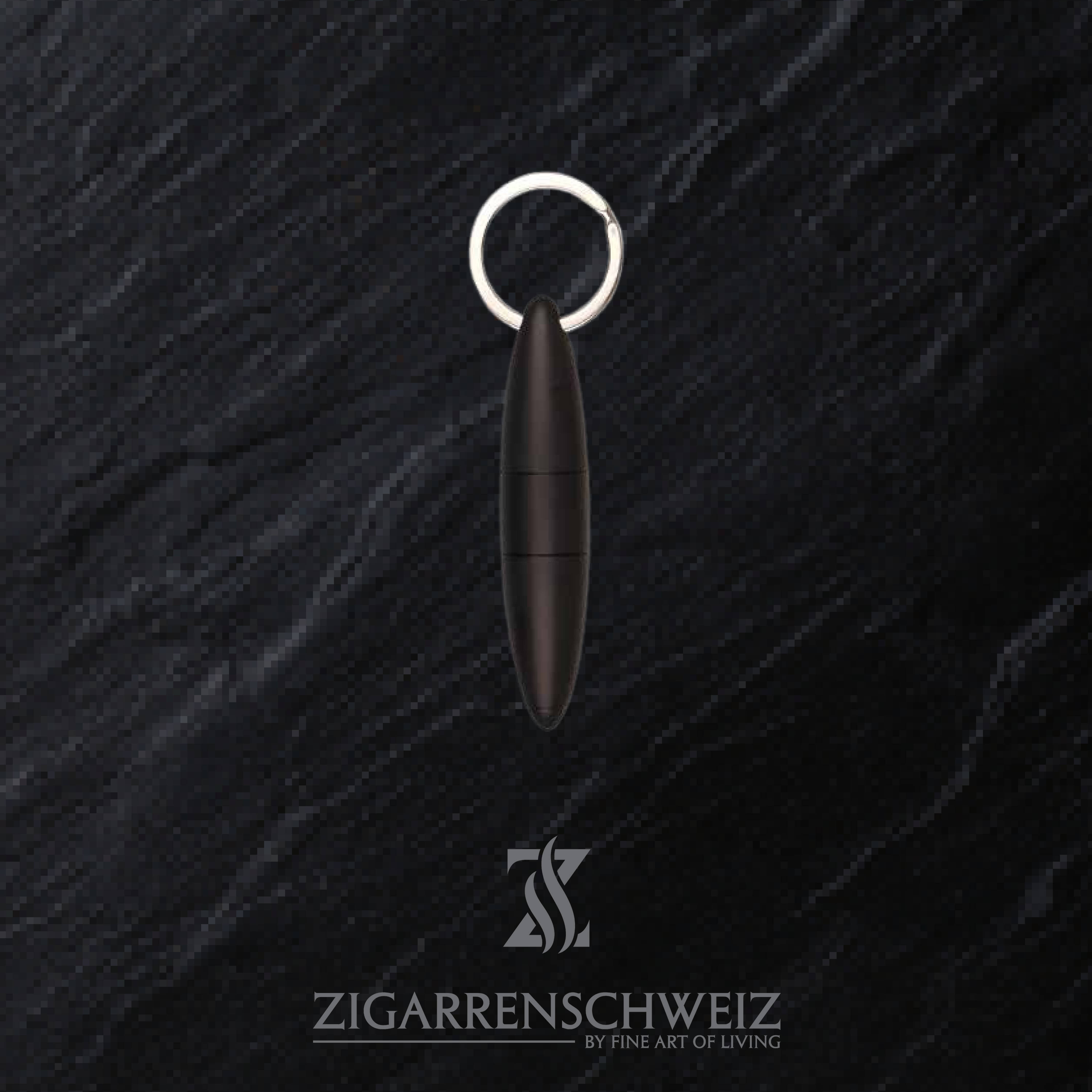 Passatore Zigarren Puncher und Zigarren Bohrer, praktischer Schlüsselanhänger, zwei in eins, Farbe: Schwarz